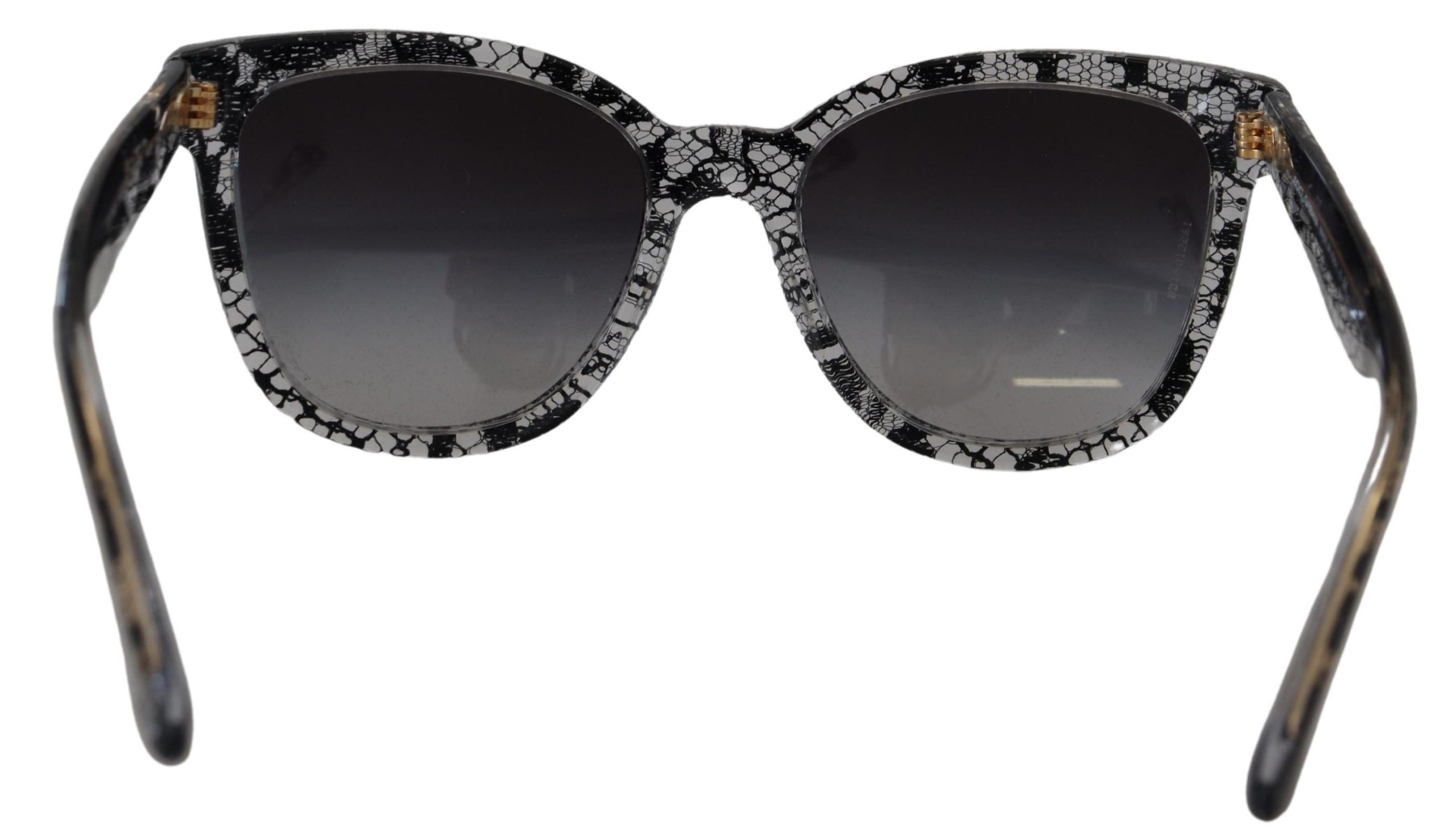 Слънчеви очила Dolce & Gabbana с черна дантела и бяла ацетатна рамка DG4190