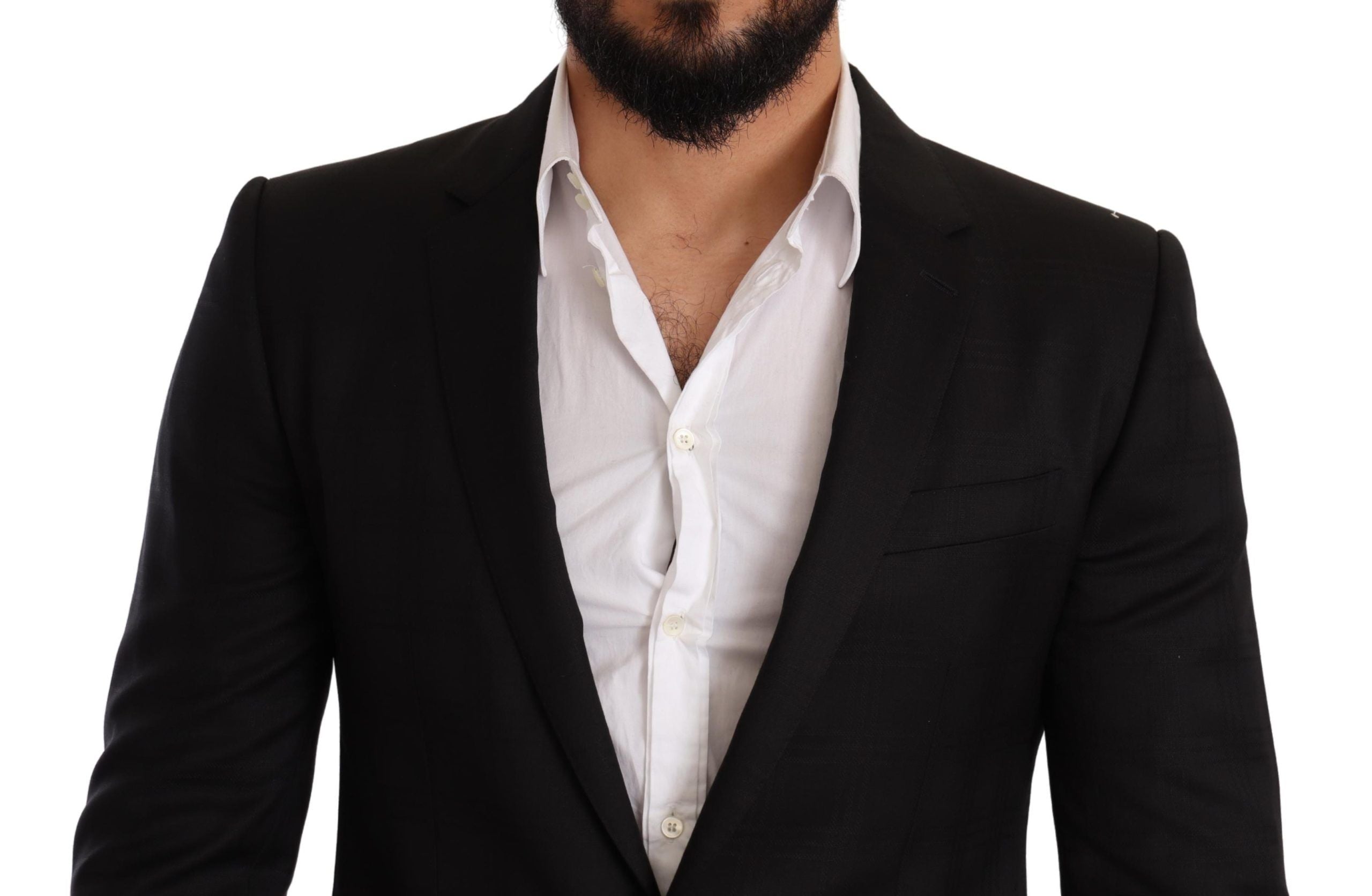 Dolce & Gabbana Черен кариран костюм MARTINI SLIM FIT от 2 части