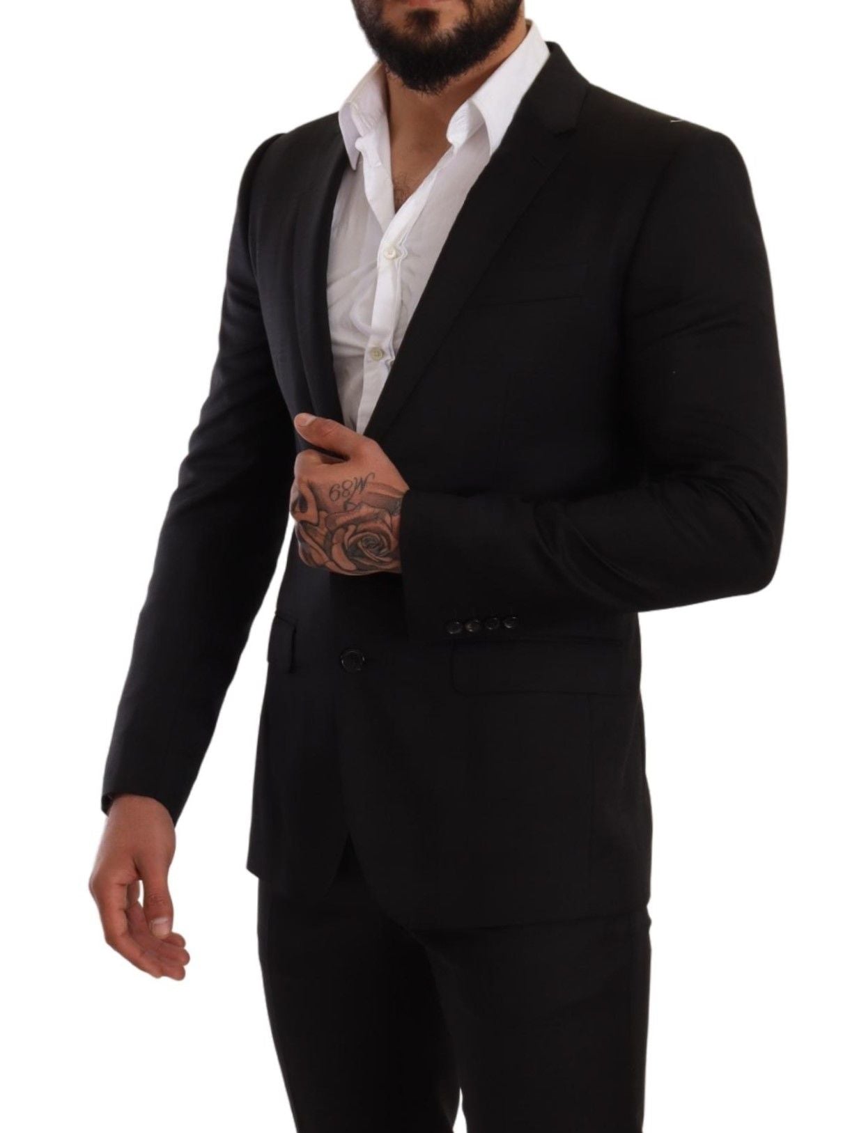 Dolce & Gabbana Черен кариран костюм MARTINI SLIM FIT от 2 части
