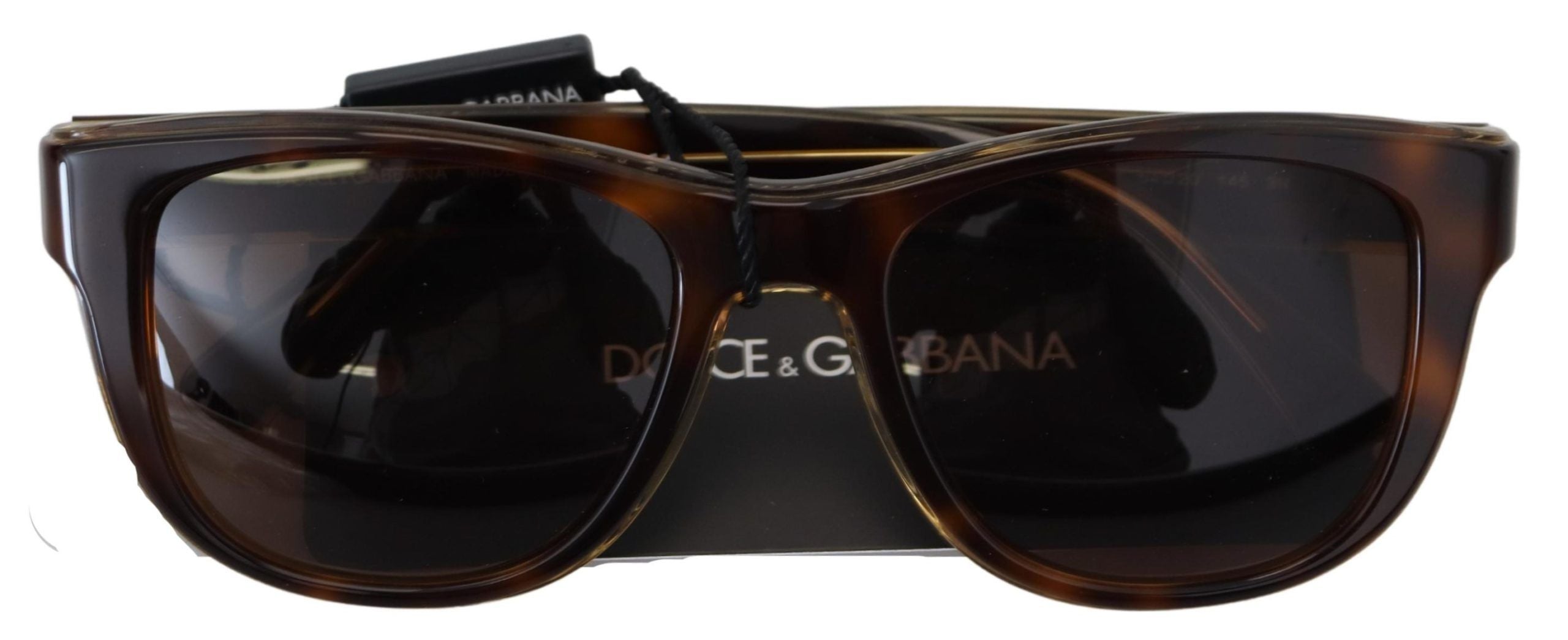 Пластмасови слънчеви очила Dolce & Gabbana с кафяви огледални лещи с пълна рамка DG4284