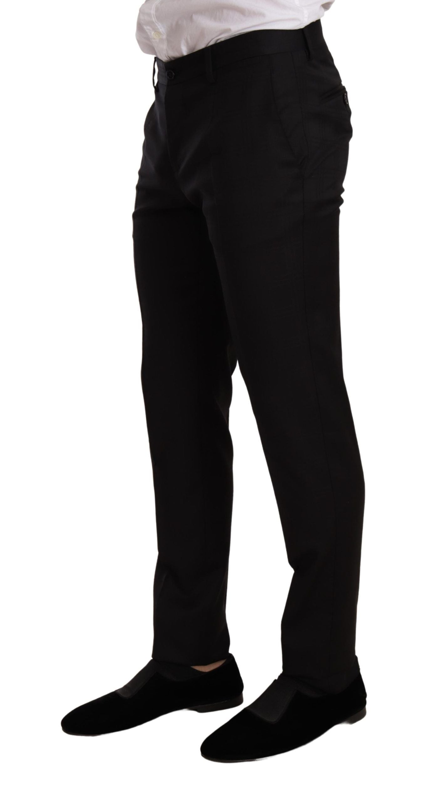 Dolce & Gabbana Черен кариран костюм MARTINI SLIM FIT от 2 части