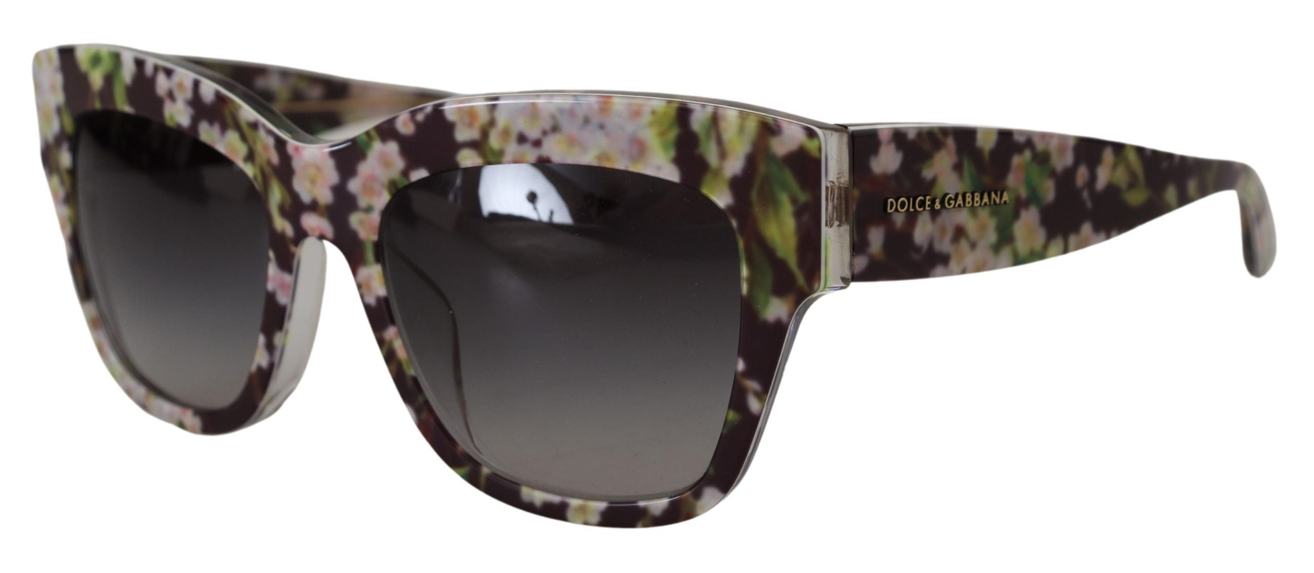 Dolce & Gabbana черни флорални ацетатни правоъгълни сенки DG4231F