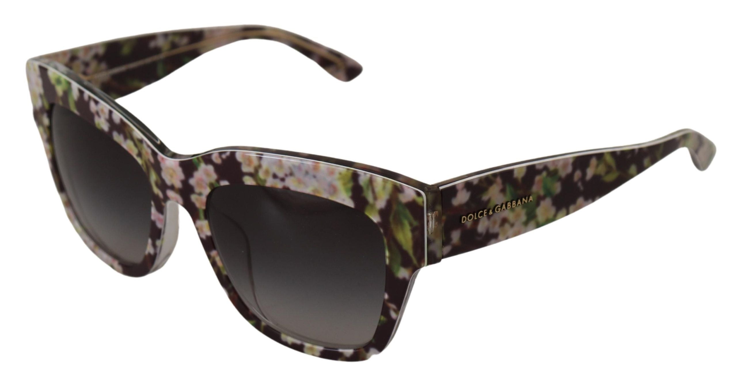 Dolce & Gabbana черни флорални ацетатни правоъгълни сенки DG4231F