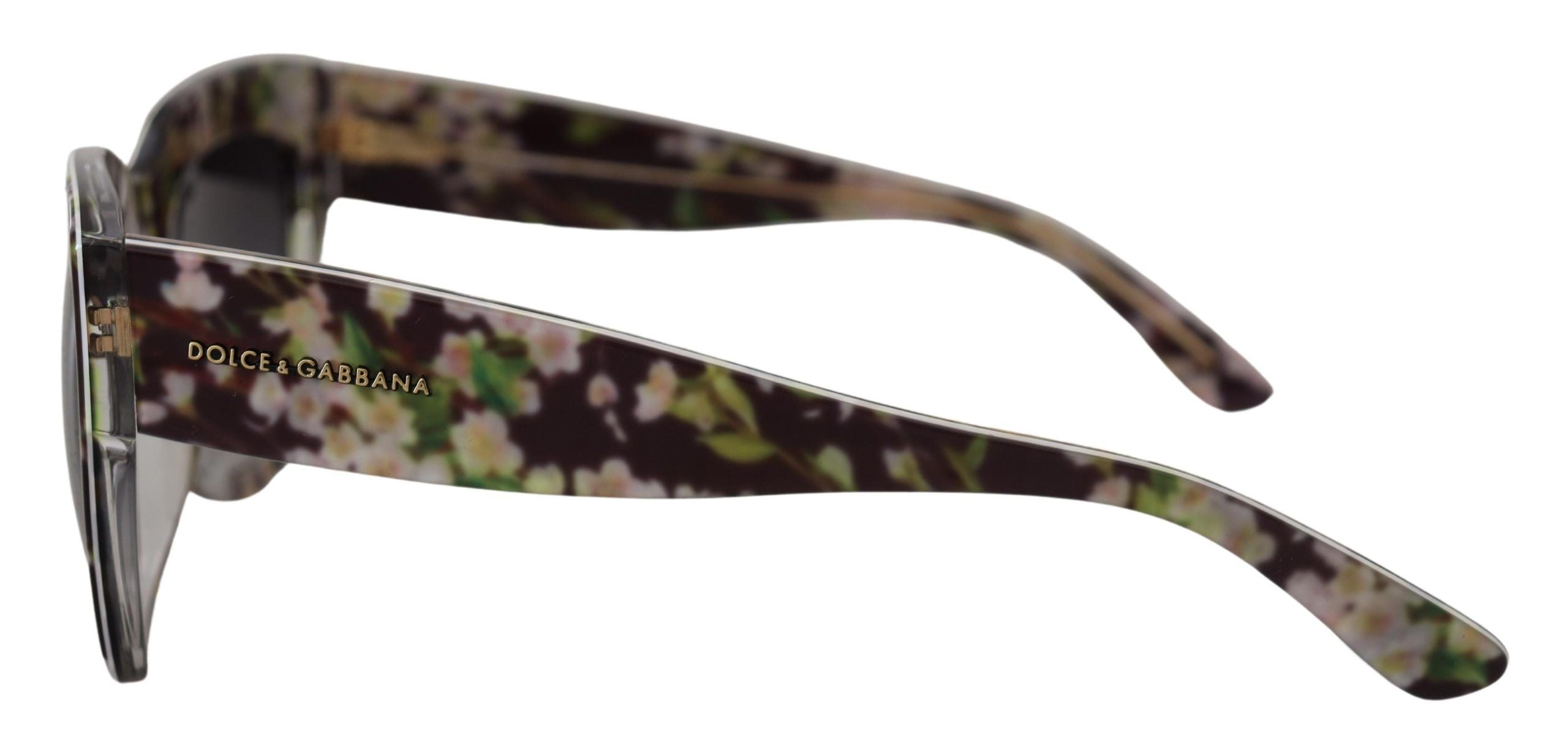 Dolce & Gabbana черни флорални ацетатни правоъгълни сенки DG4231F