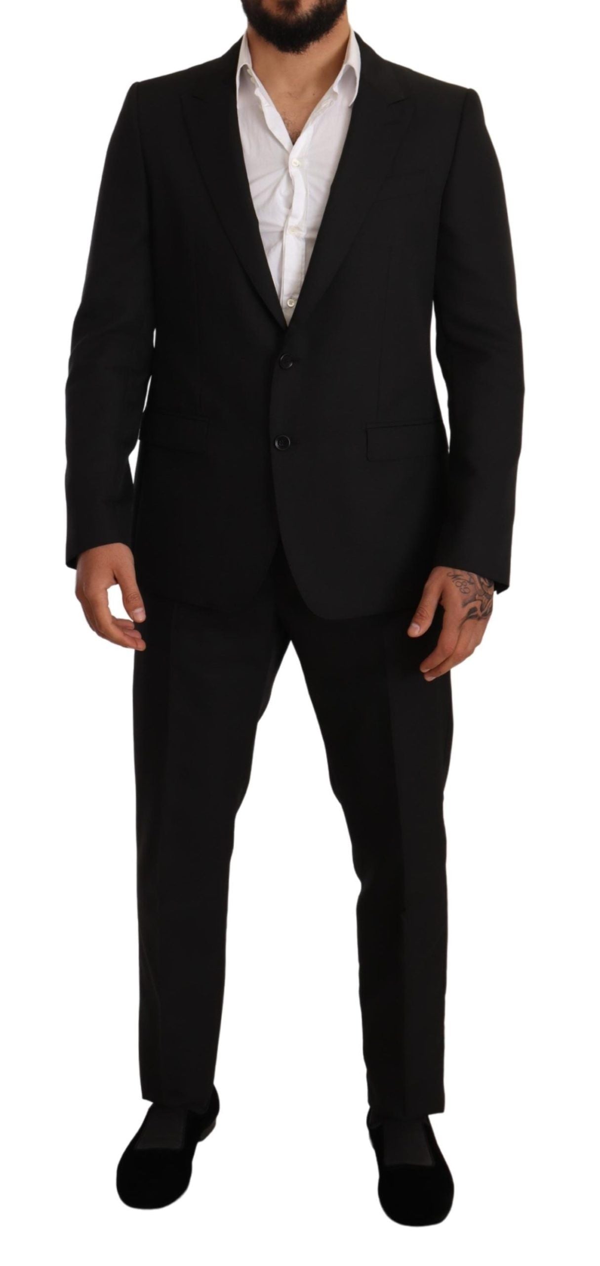 Dolce & Gabbana Black Fantasy Slim Fit вълнен костюм MARTINI