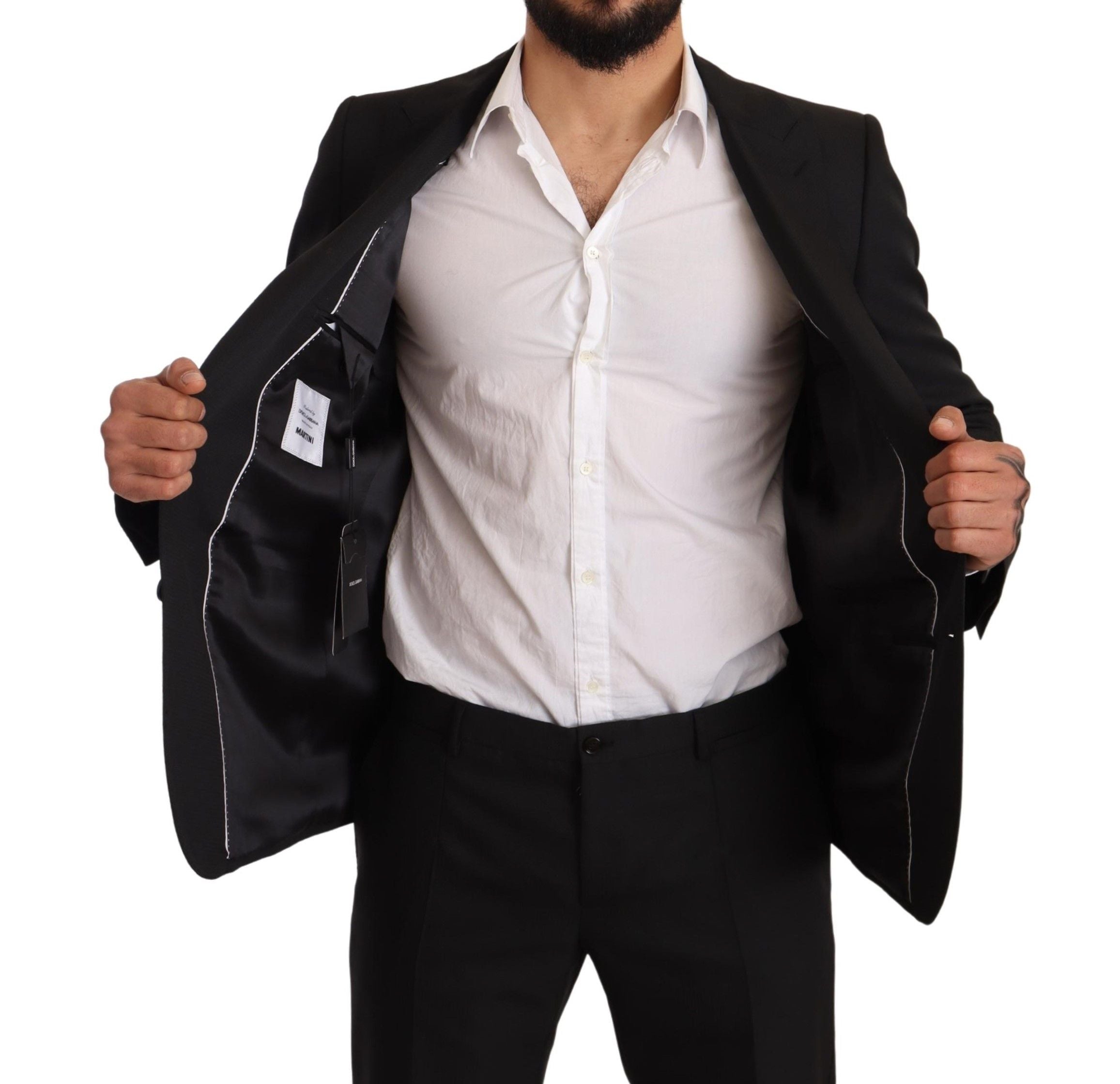 Dolce & Gabbana Black Fantasy Slim Fit вълнен костюм MARTINI