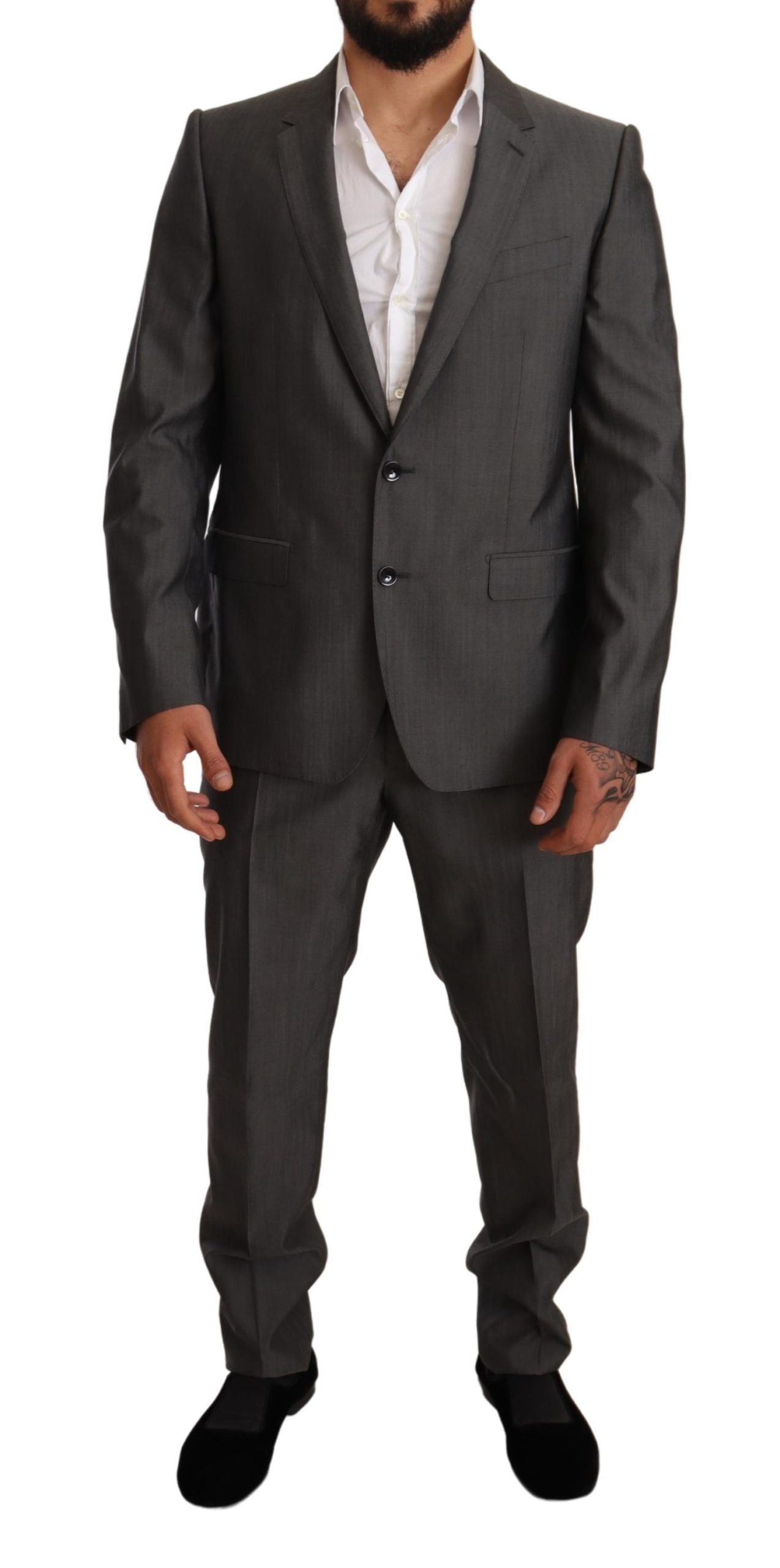 Dolce & Gabbana Сив метален костюм MARTINI Slim Fit