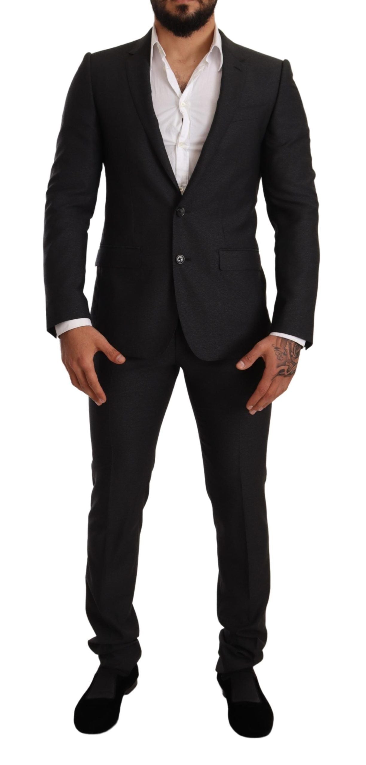 Dolce & Gabbana Сив вълнен комплект костюм MARTINI Slim Fit