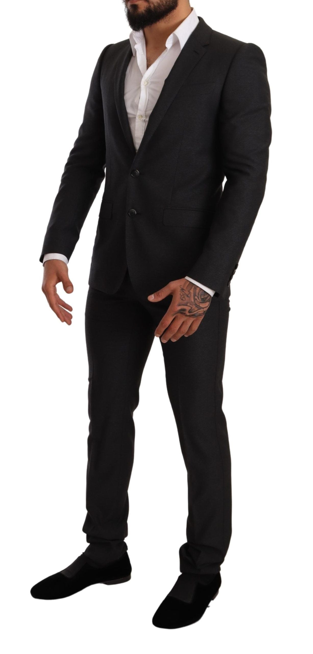 Dolce & Gabbana Сив вълнен комплект костюм MARTINI Slim Fit