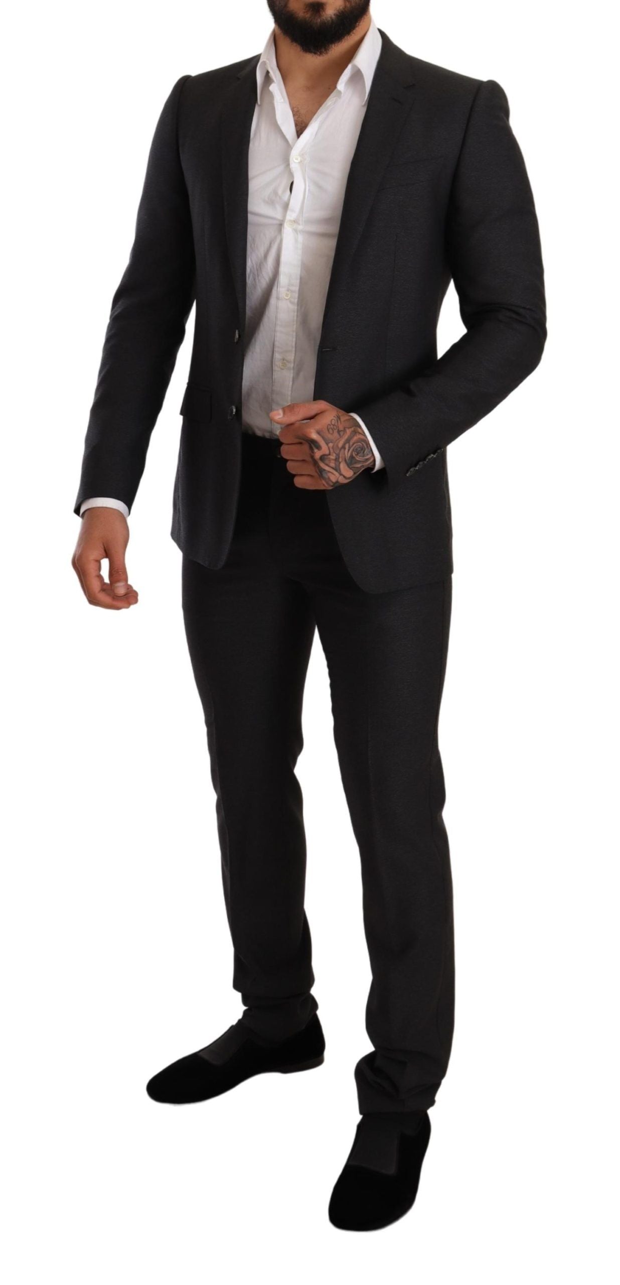 Dolce & Gabbana Сив вълнен комплект костюм MARTINI Slim Fit