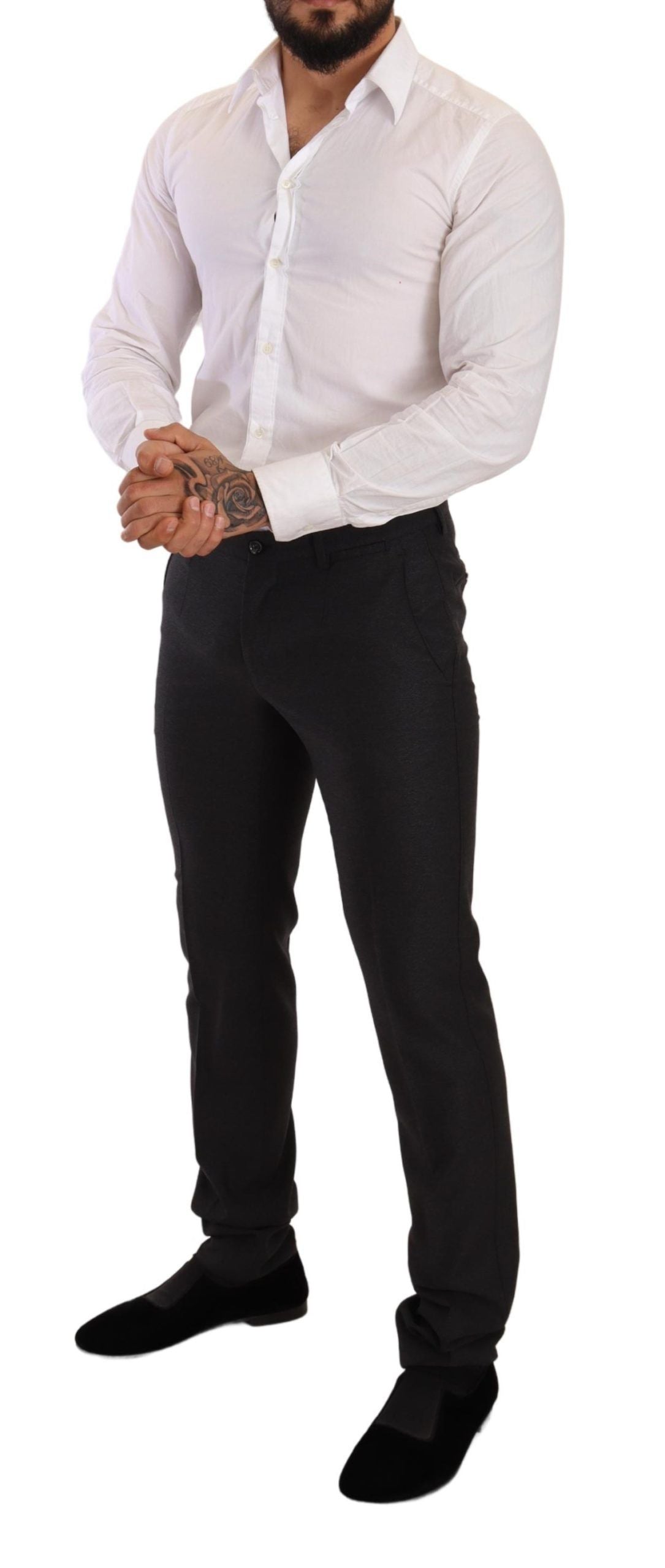 Dolce & Gabbana Сив вълнен комплект костюм MARTINI Slim Fit