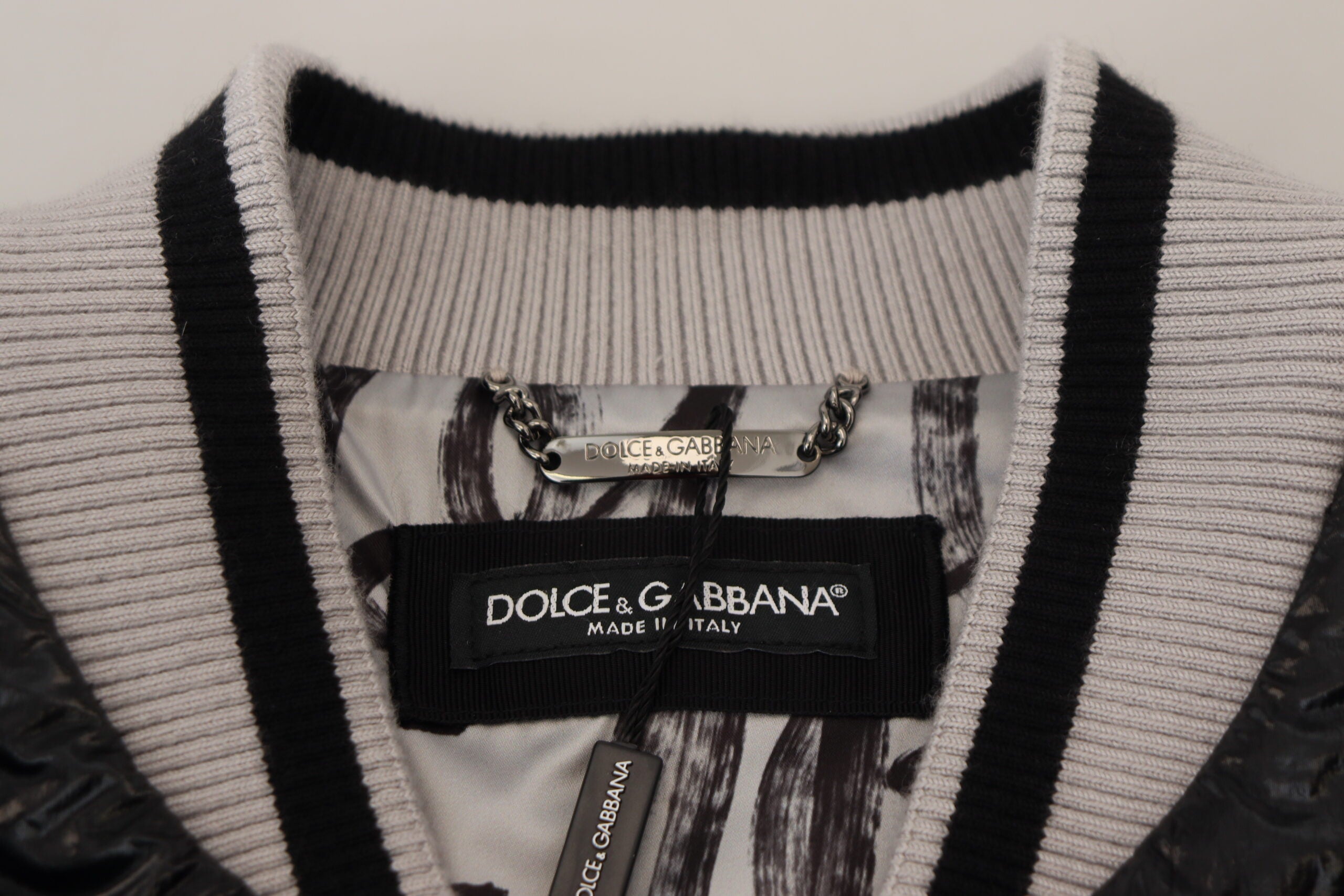 Dolce & Gabbana черно DG лого с подплата и бомбър яке