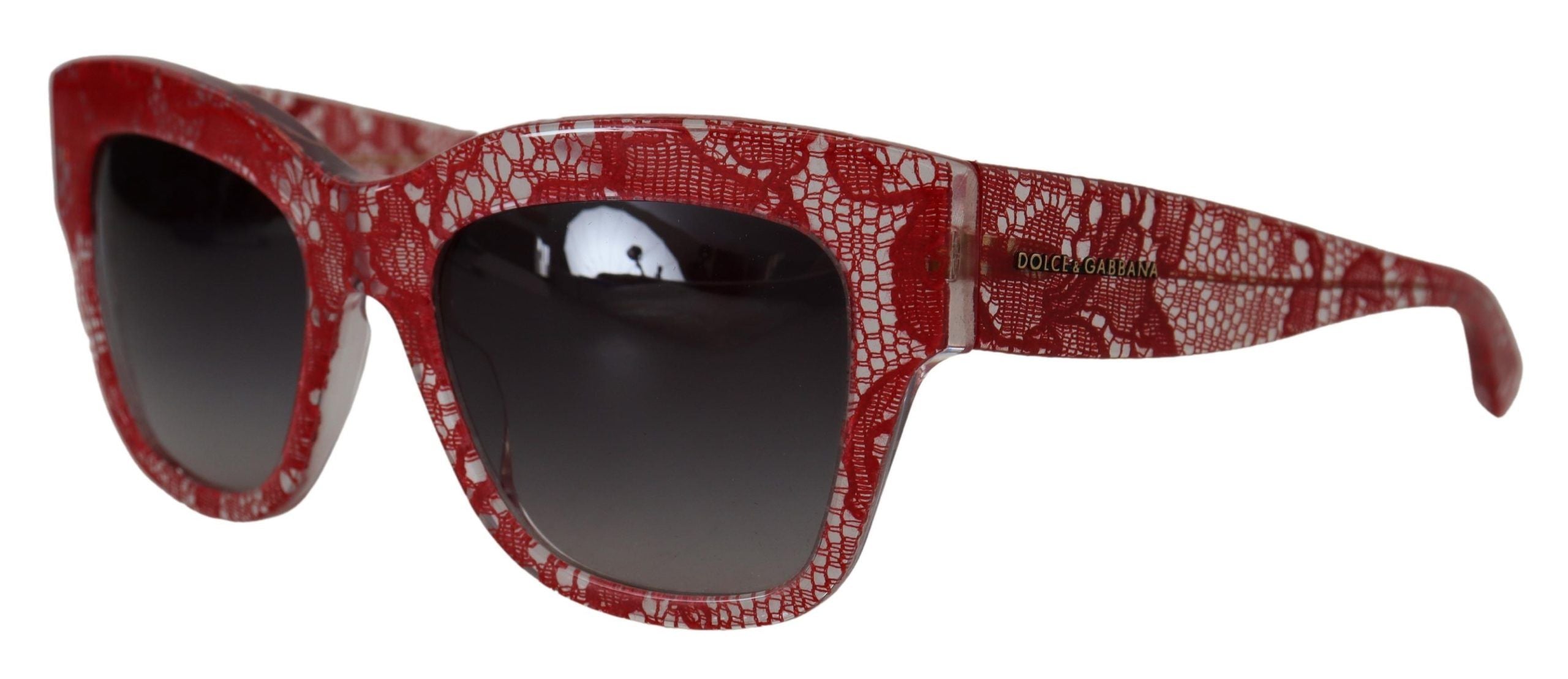 Dolce & Gabbana Red Lace Acetate Rectangle Shades DG4231 Слънчеви очила