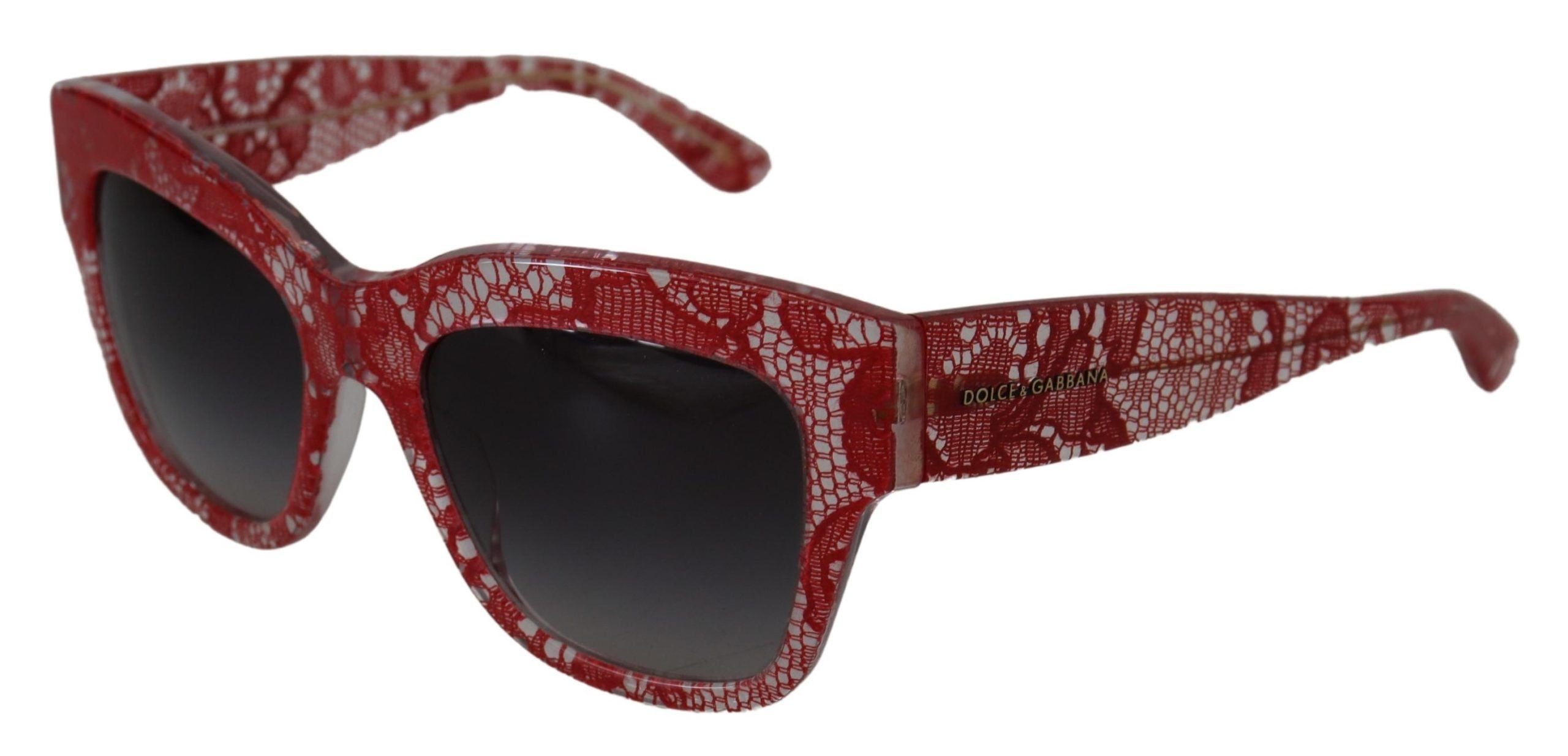 Dolce & Gabbana Red Lace Acetate Rectangle Shades DG4231 Слънчеви очила