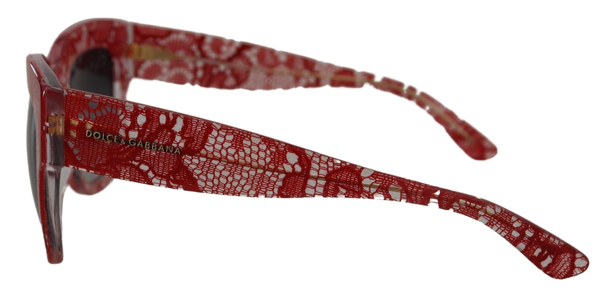 Dolce & Gabbana Red Lace Acetate Rectangle Shades DG4231 Слънчеви очила