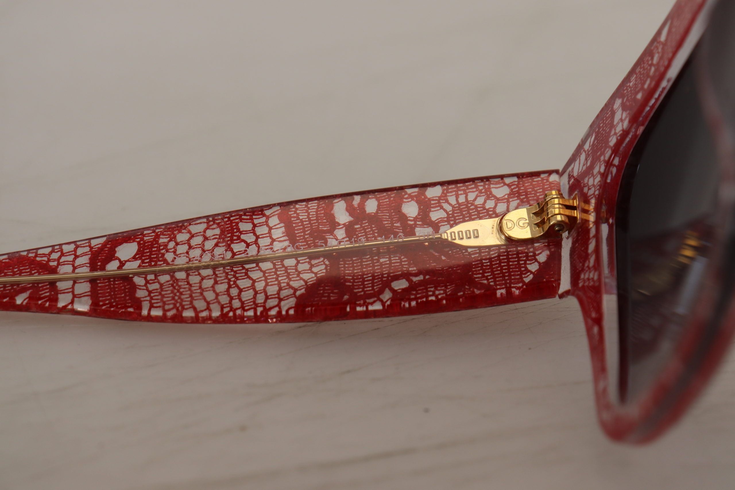Dolce & Gabbana Red Lace Acetate Rectangle Shades DG4231 Слънчеви очила
