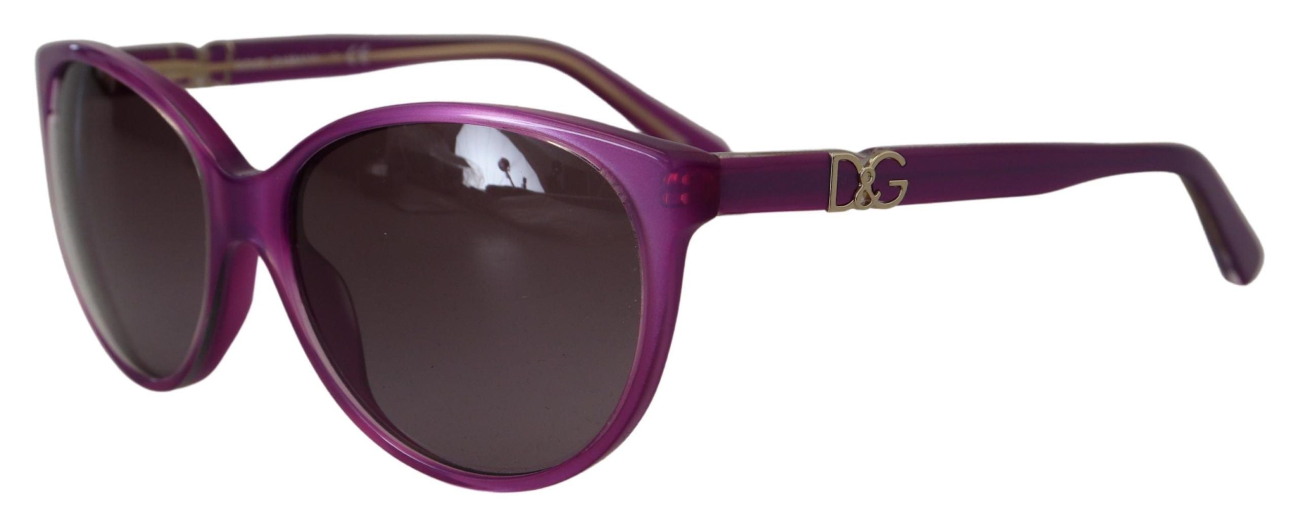 Слънчеви очила Dolce & Gabbana с лилава ацетатна рамка, кръгли сенки DG4171P