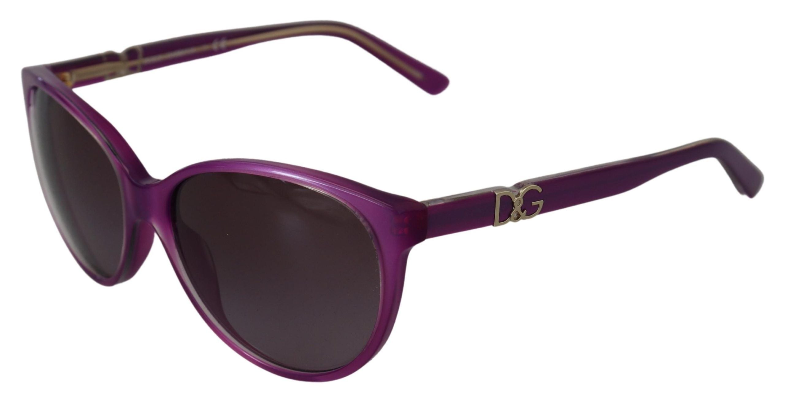 Слънчеви очила Dolce & Gabbana с лилава ацетатна рамка, кръгли сенки DG4171P