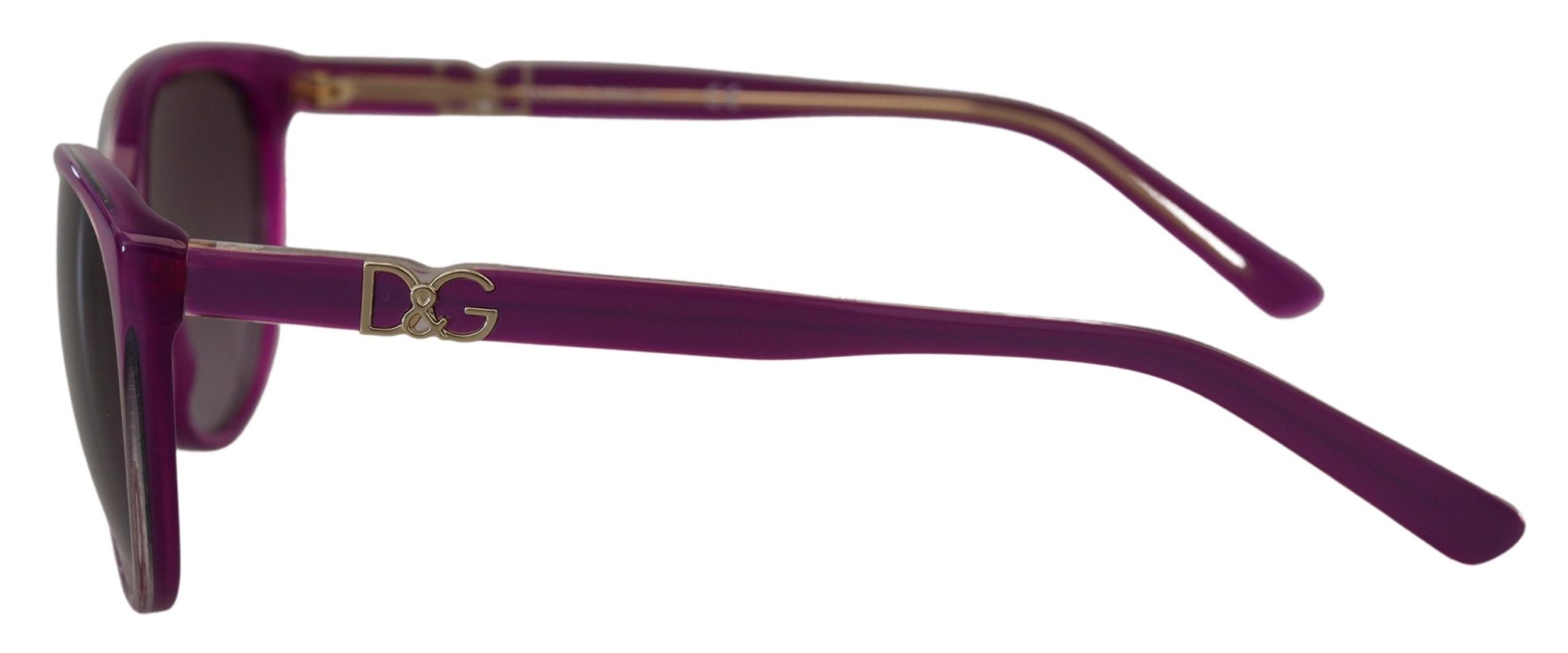Слънчеви очила Dolce & Gabbana с лилава ацетатна рамка, кръгли сенки DG4171P