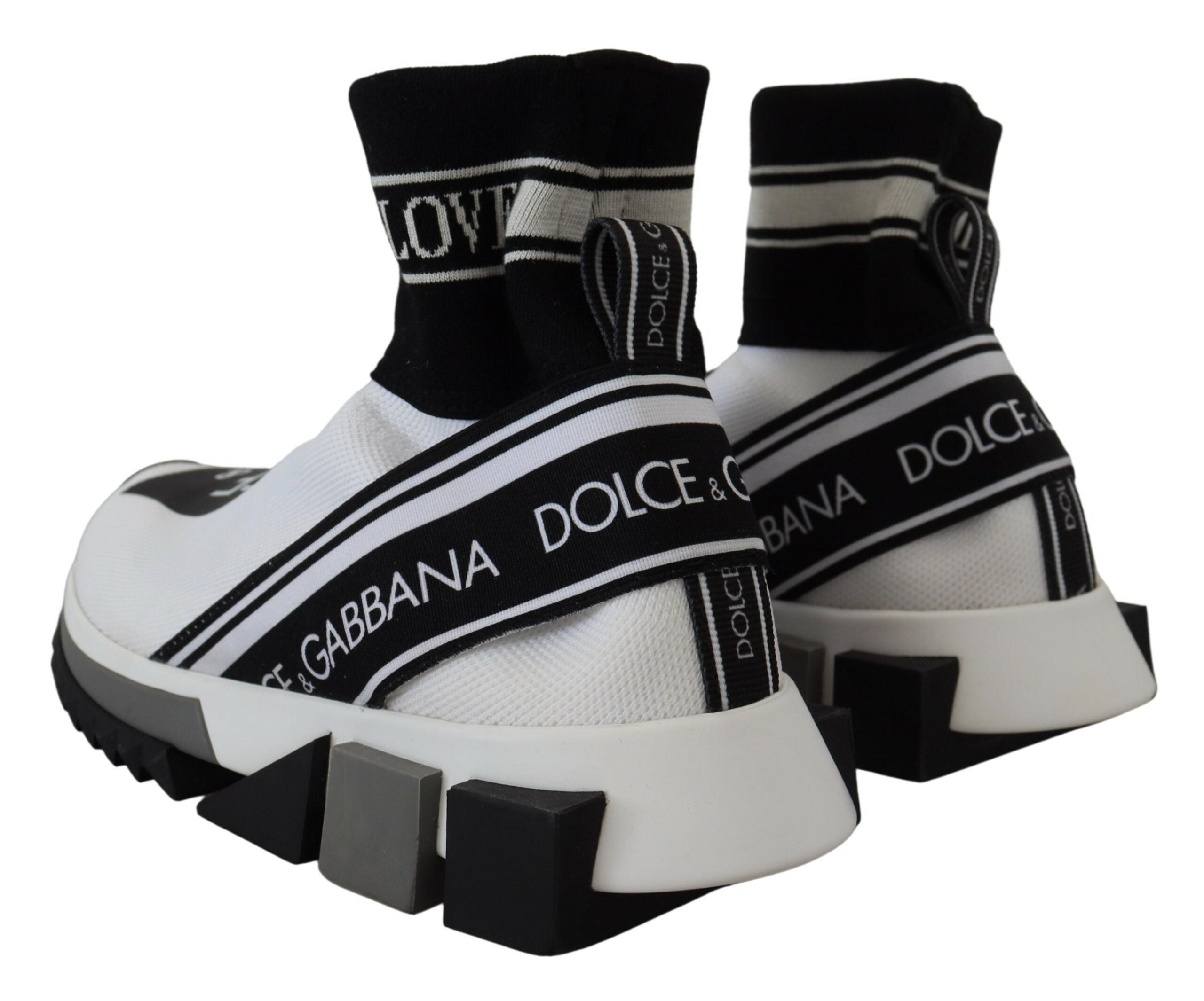 Dolce & Gabbana Бели Черни Соренто Чорапи Кецове Обувки
