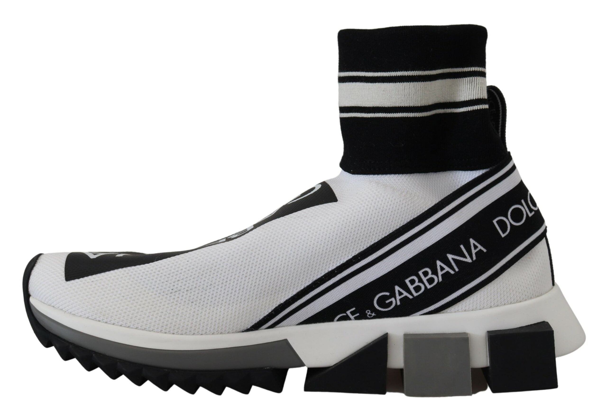Dolce & Gabbana Бели Черни Соренто Чорапи Кецове Обувки