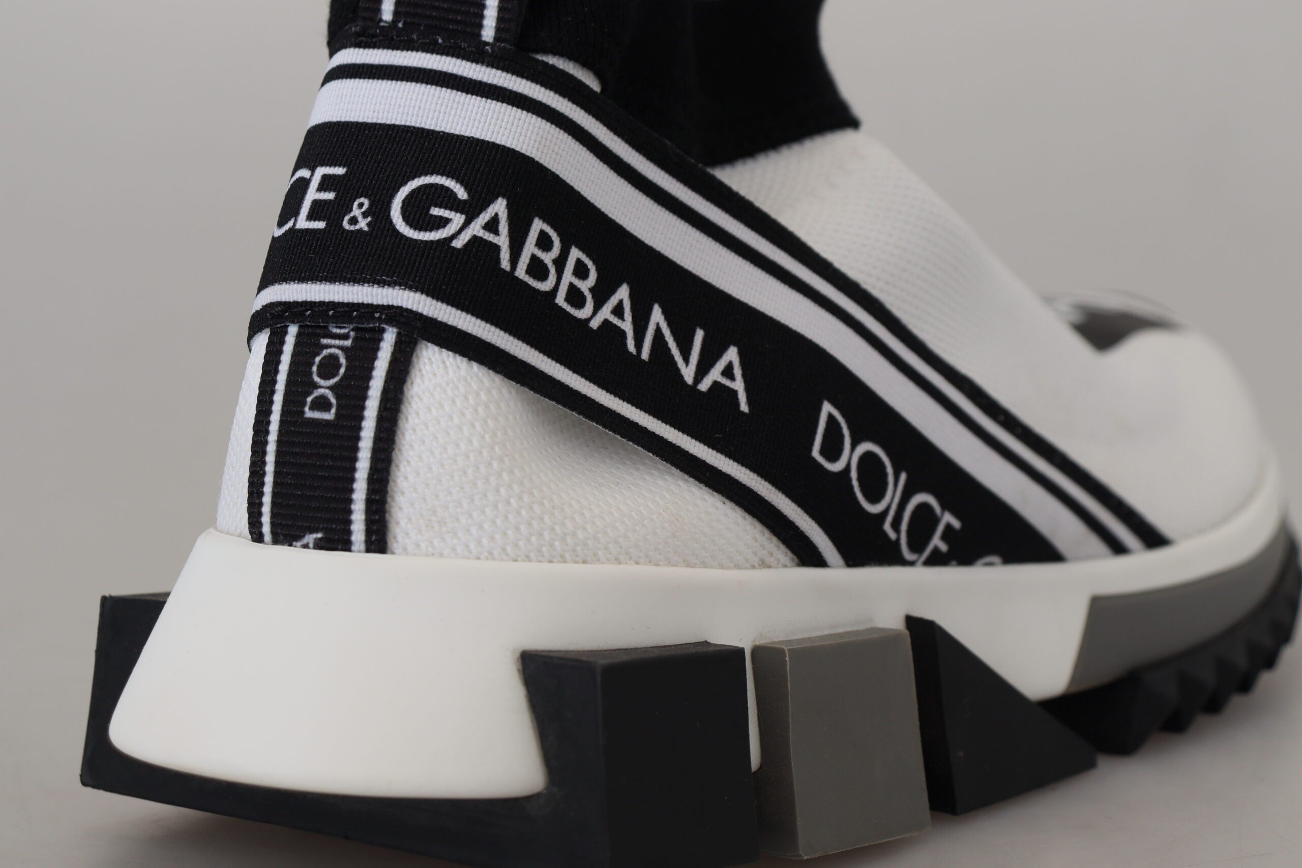 Dolce & Gabbana Бели Черни Соренто Чорапи Кецове Обувки