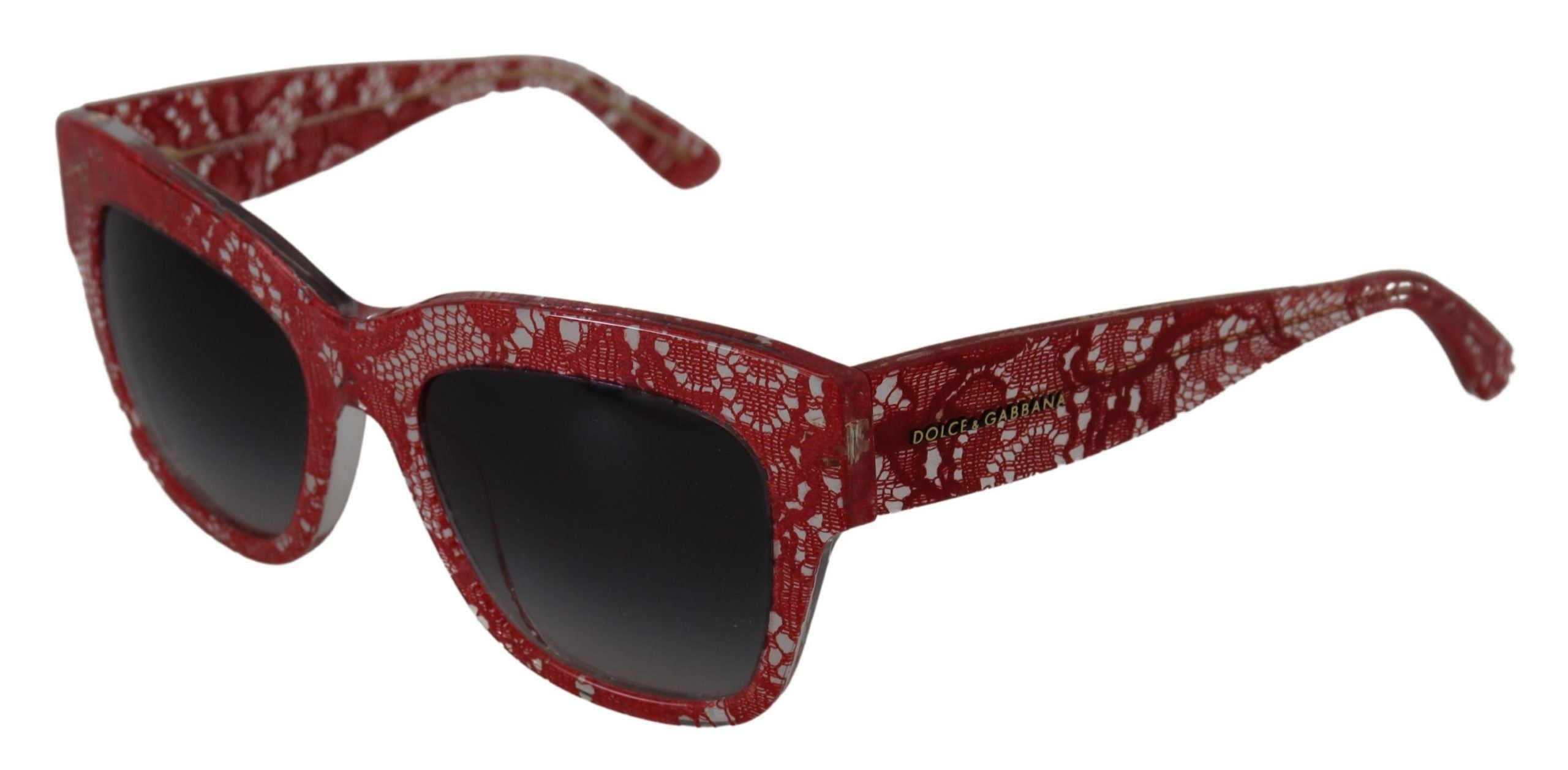 Червени дантелени ацетатни правоъгълни сенки Dolce & Gabbana DG4231 Слънчеви очила
