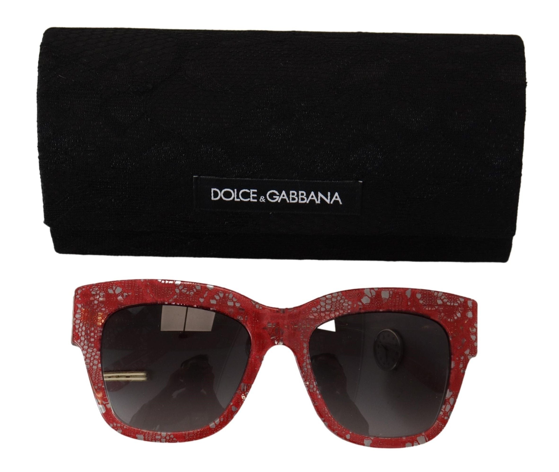 Червени дантелени ацетатни правоъгълни сенки Dolce & Gabbana DG4231 Слънчеви очила