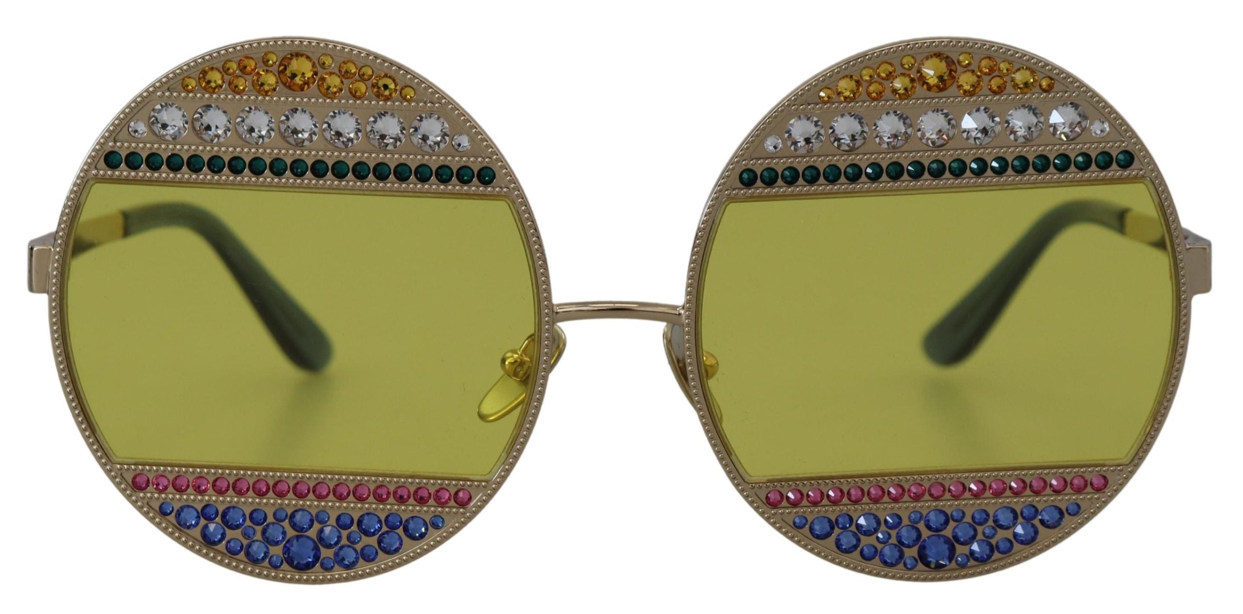 Слънчеви очила Dolce & Gabbana със златни овални метални кристали DG2209B