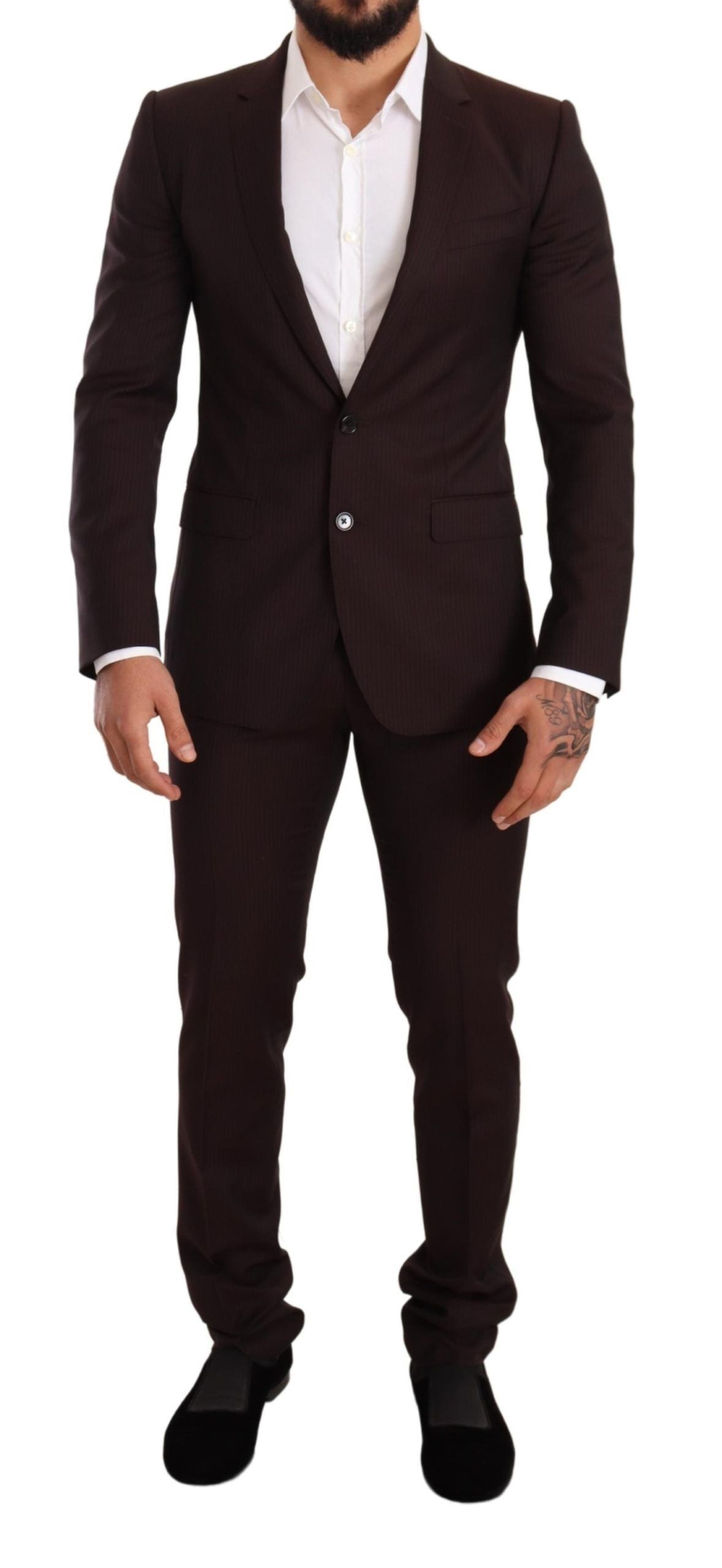 Dolce & Gabbana Бордо Вълнен костюм MARTINI Slim Fit