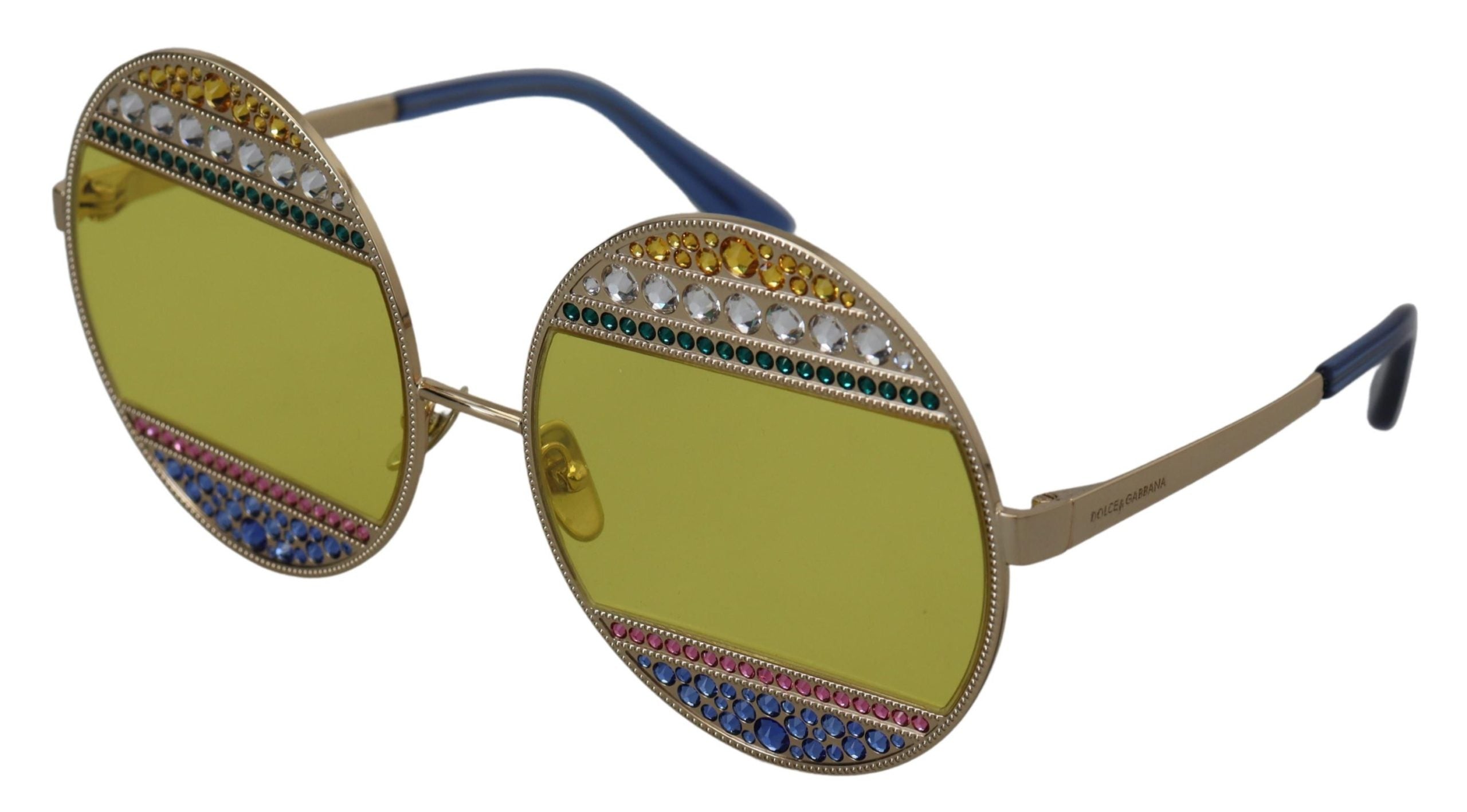 Слънчеви очила Dolce & Gabbana със златни овални метални кристали DG2209B