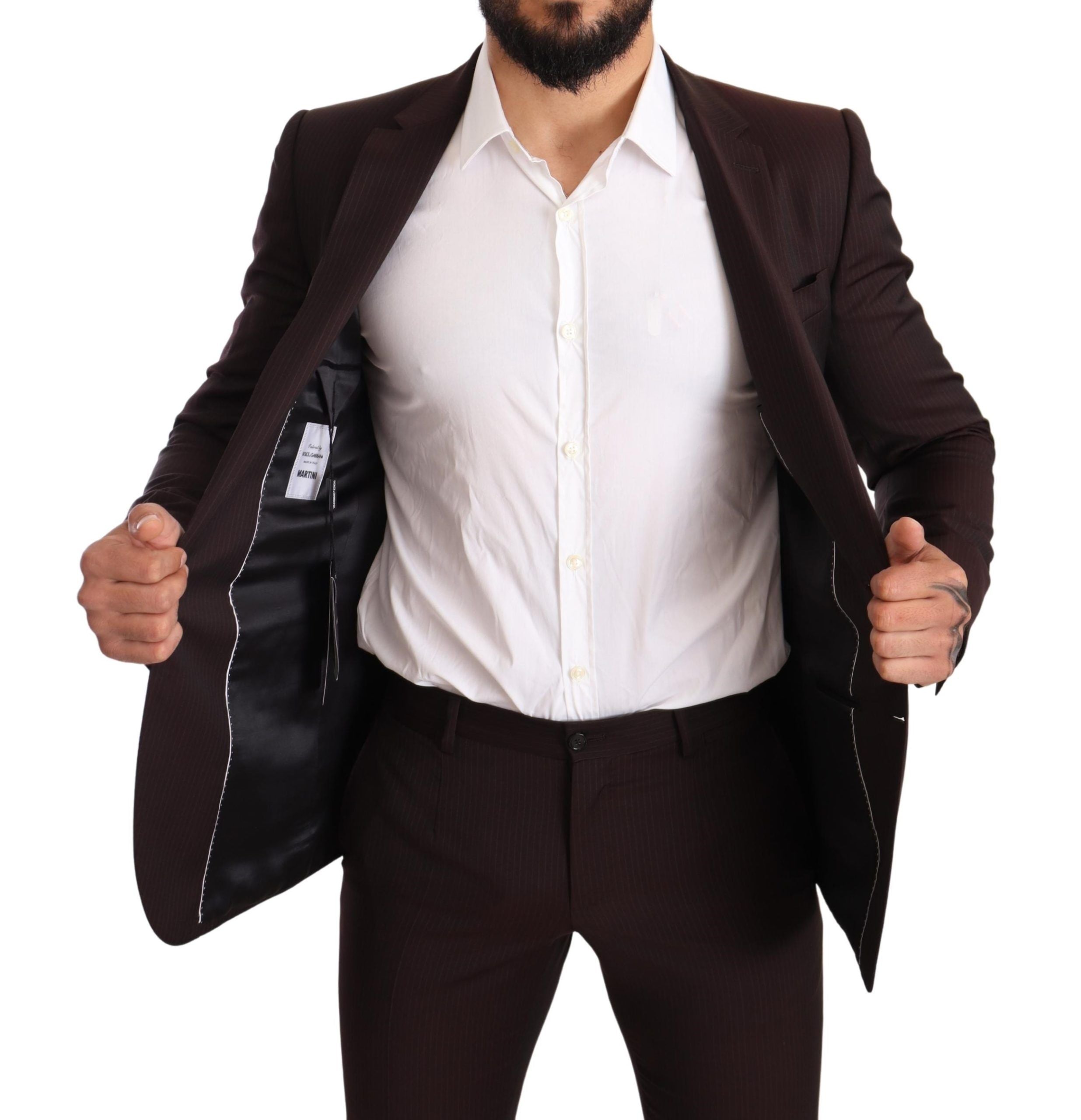 Dolce & Gabbana Бордо Вълнен костюм MARTINI Slim Fit