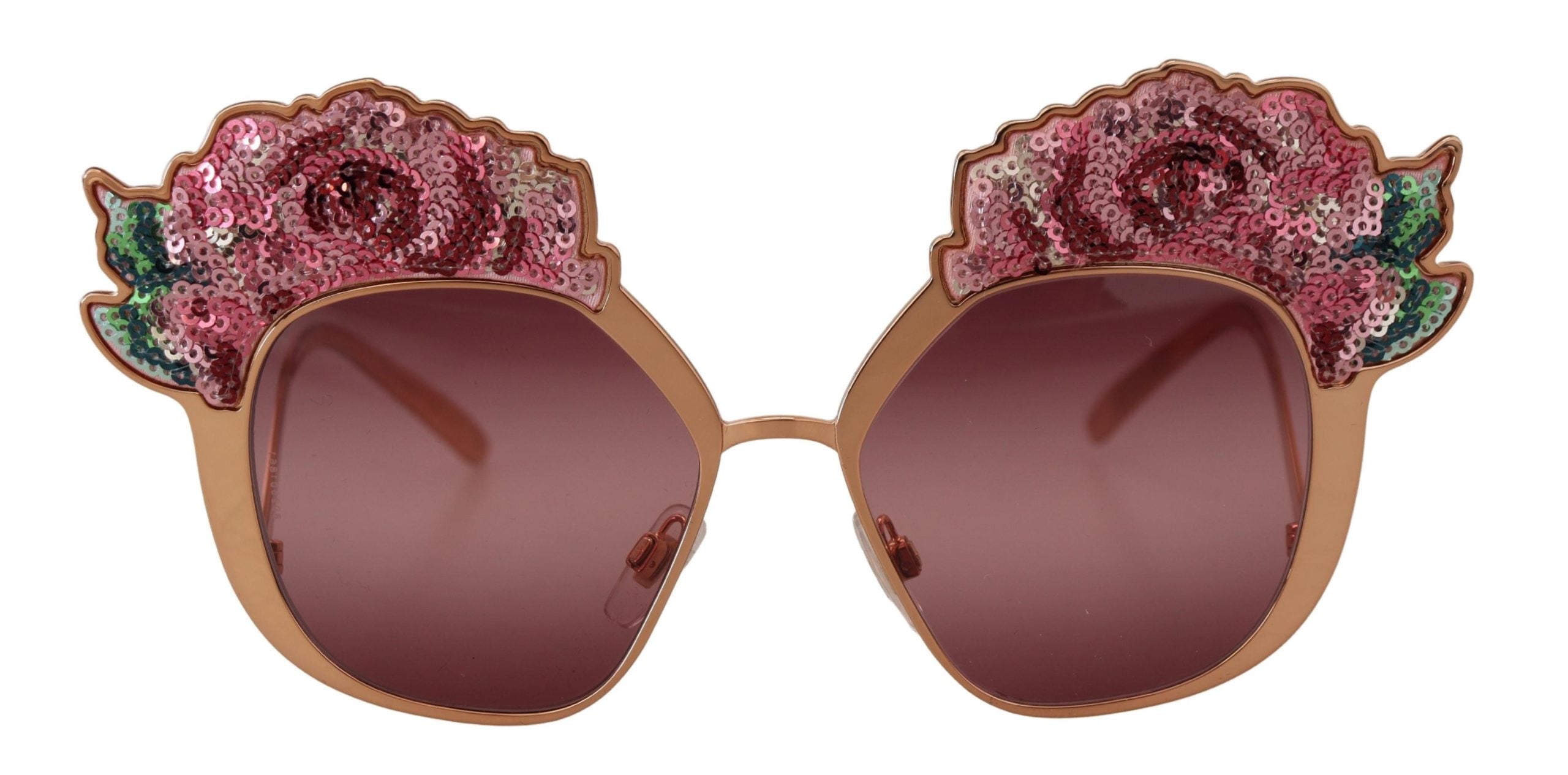 Слънчеви очила Dolce & Gabbana с бродерия от пайети в розово злато DG2202