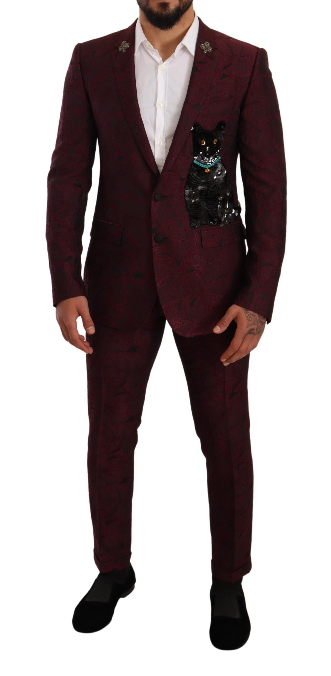 Dolce & Gabbana Maroon Cat Sequin MARTINI Костюм от 2 части
