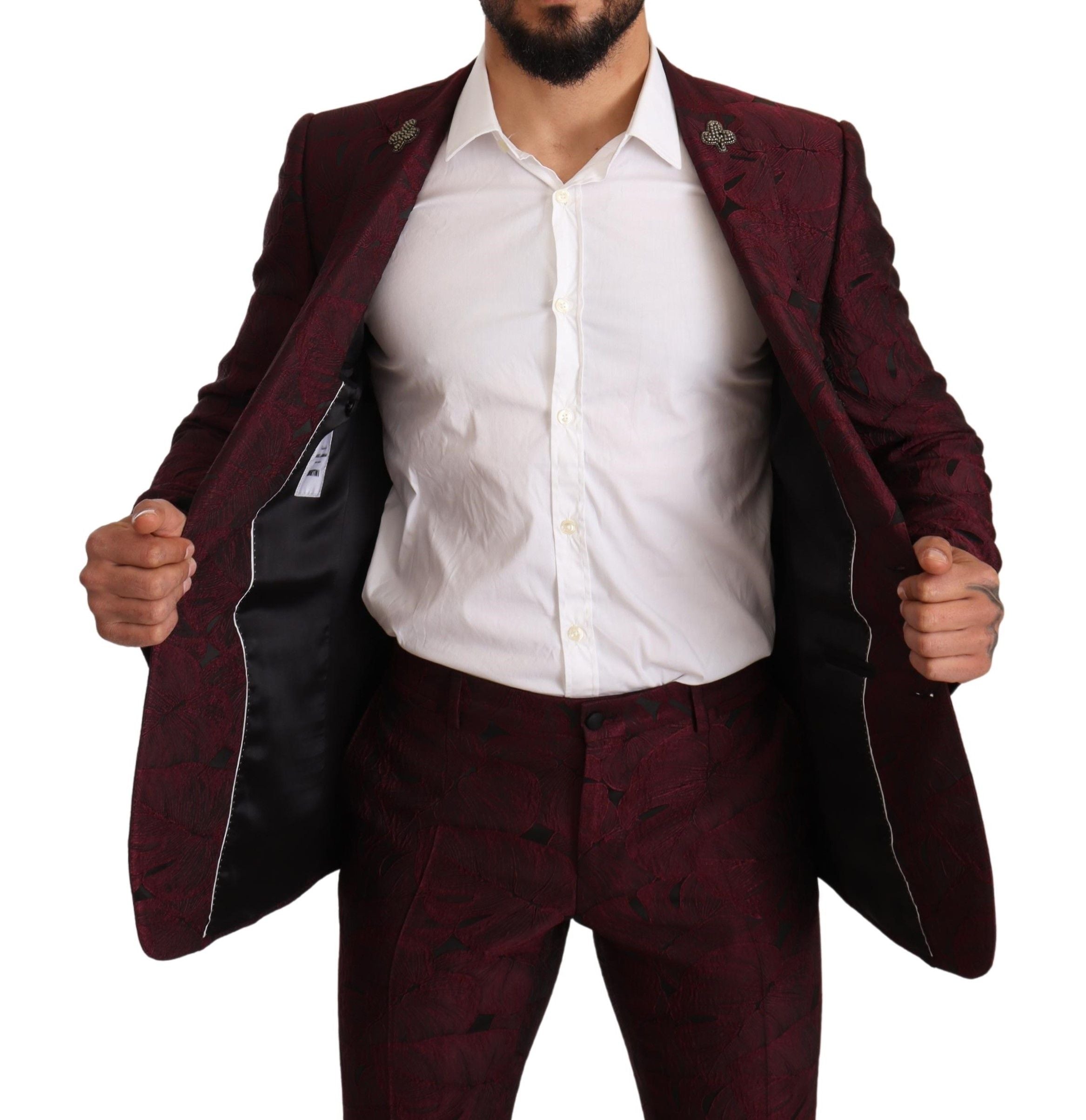 Dolce & Gabbana Maroon Cat Sequin MARTINI Костюм от 2 части