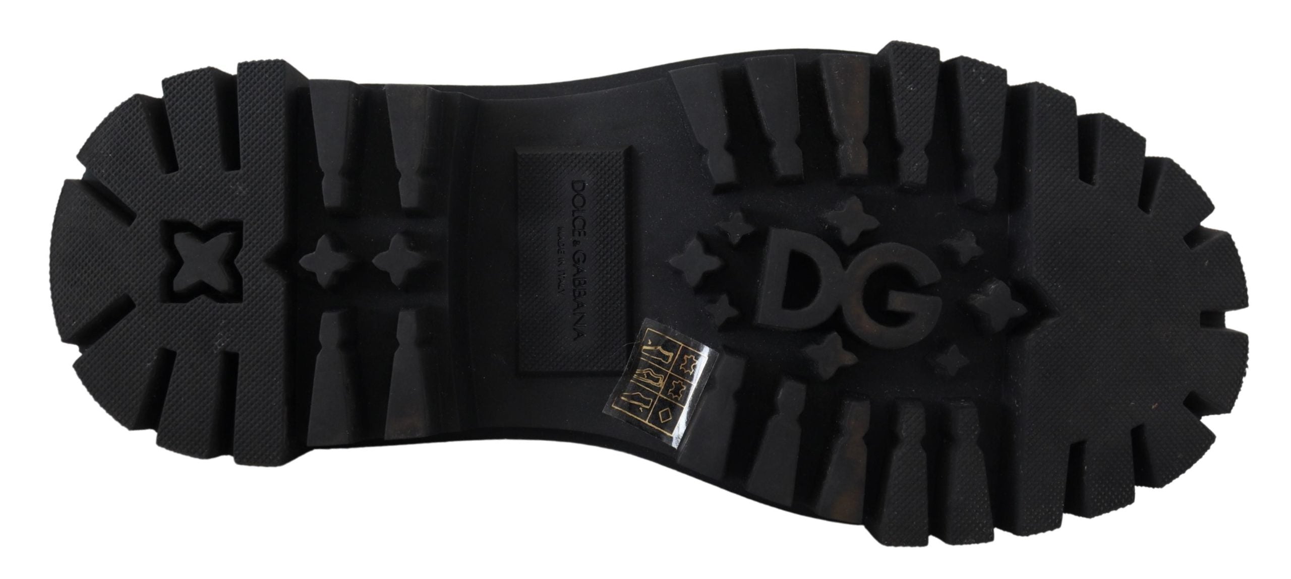 Dolce & Gabbana черни кожени трекинг дерби обувки, украсени