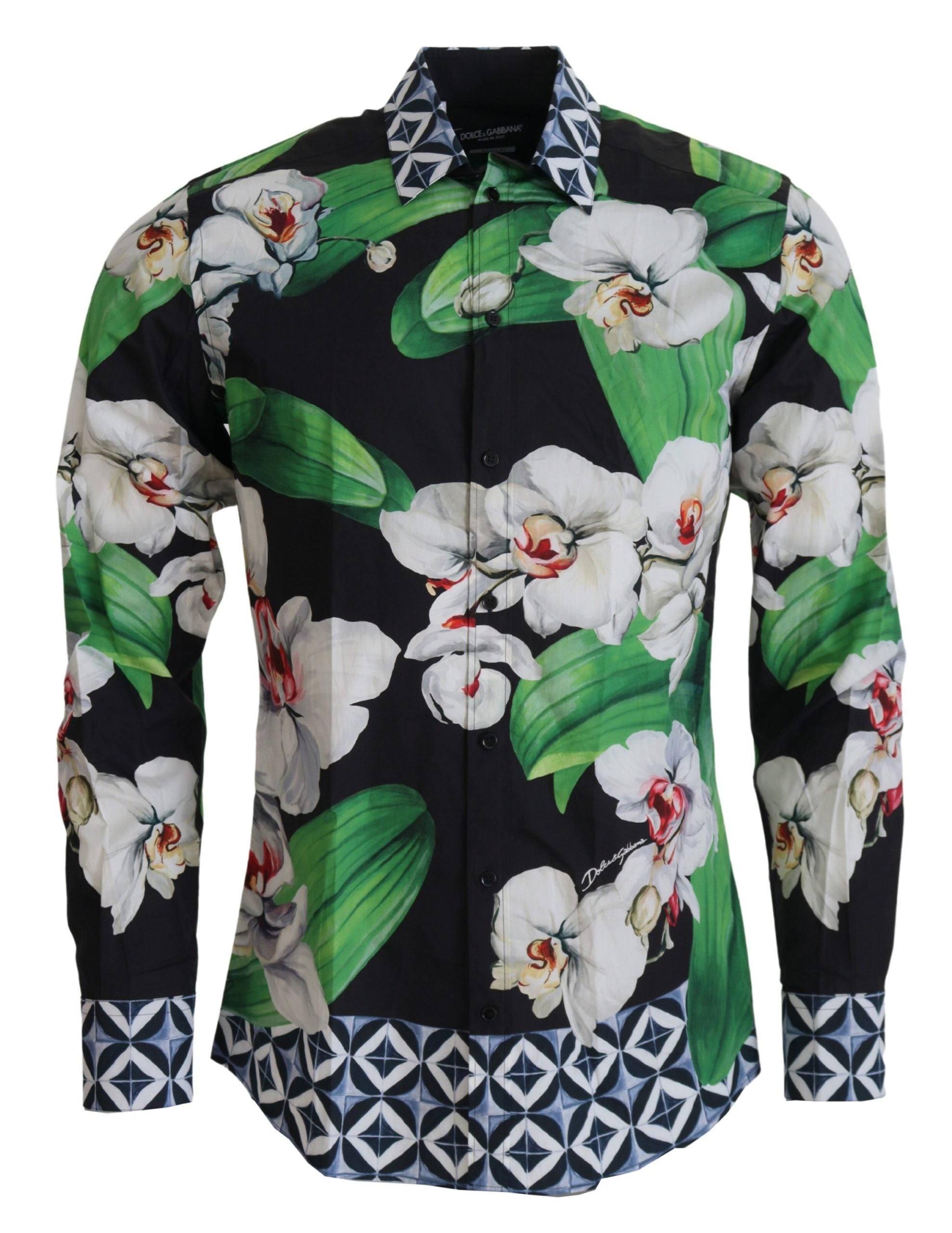 Dolce & Gabbana многоцветна тънка златиста риза с цветя