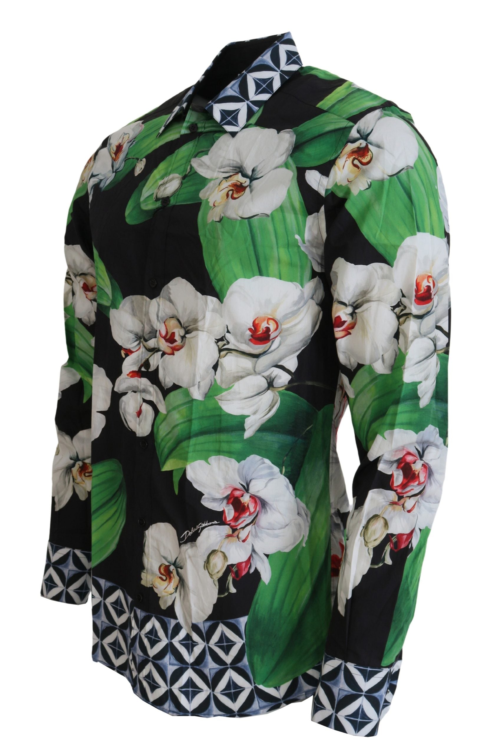 Dolce & Gabbana многоцветна тънка златиста риза с цветя