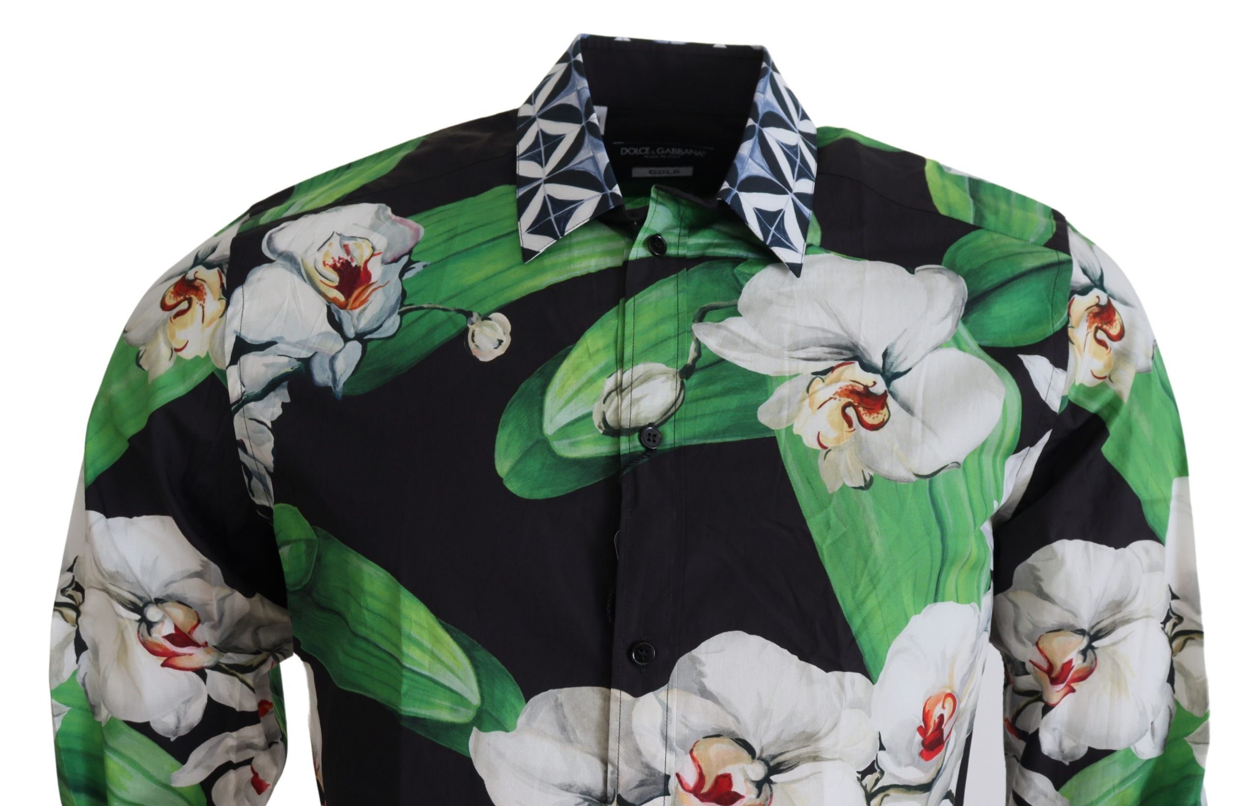 Dolce & Gabbana многоцветна тънка златиста риза с цветя