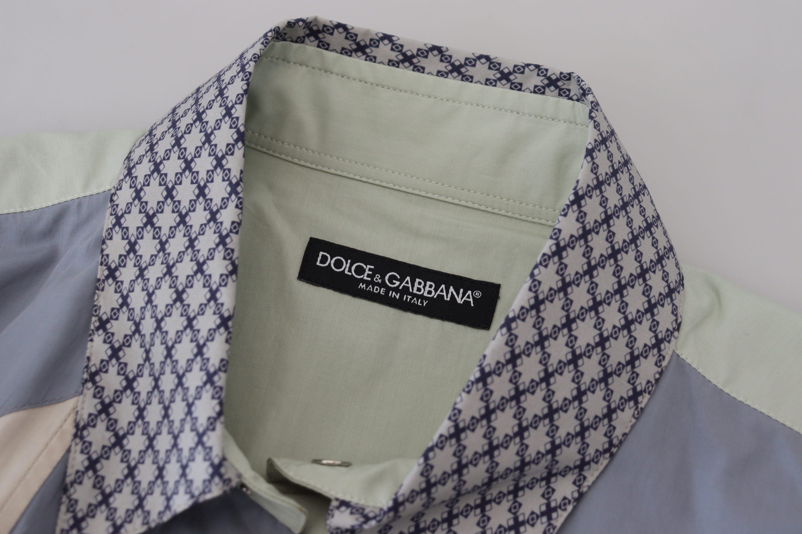 Многоцветна памучна тънка риза Dolce & Gabbana
