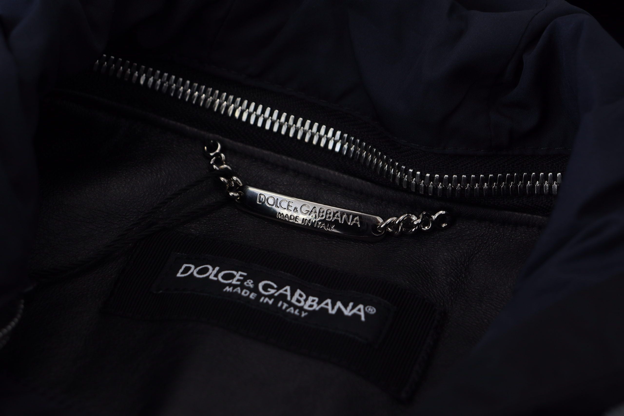 Черно полиестерно яке с блузон с качулка Dolce & Gabbana