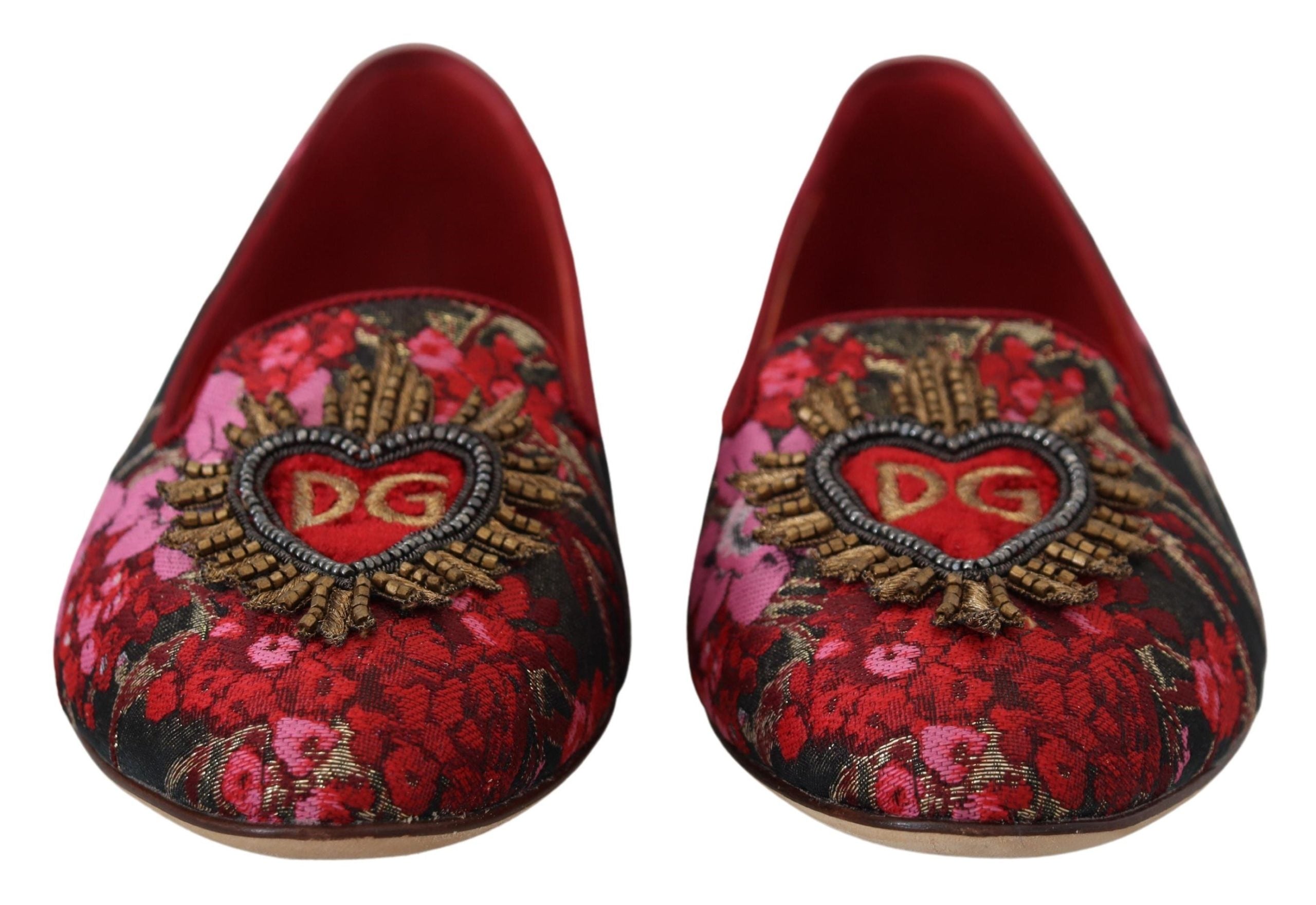 Dolce & Gabbana Многоцветни жакардови обувки Sacred Heart Patch Slip On Shoes