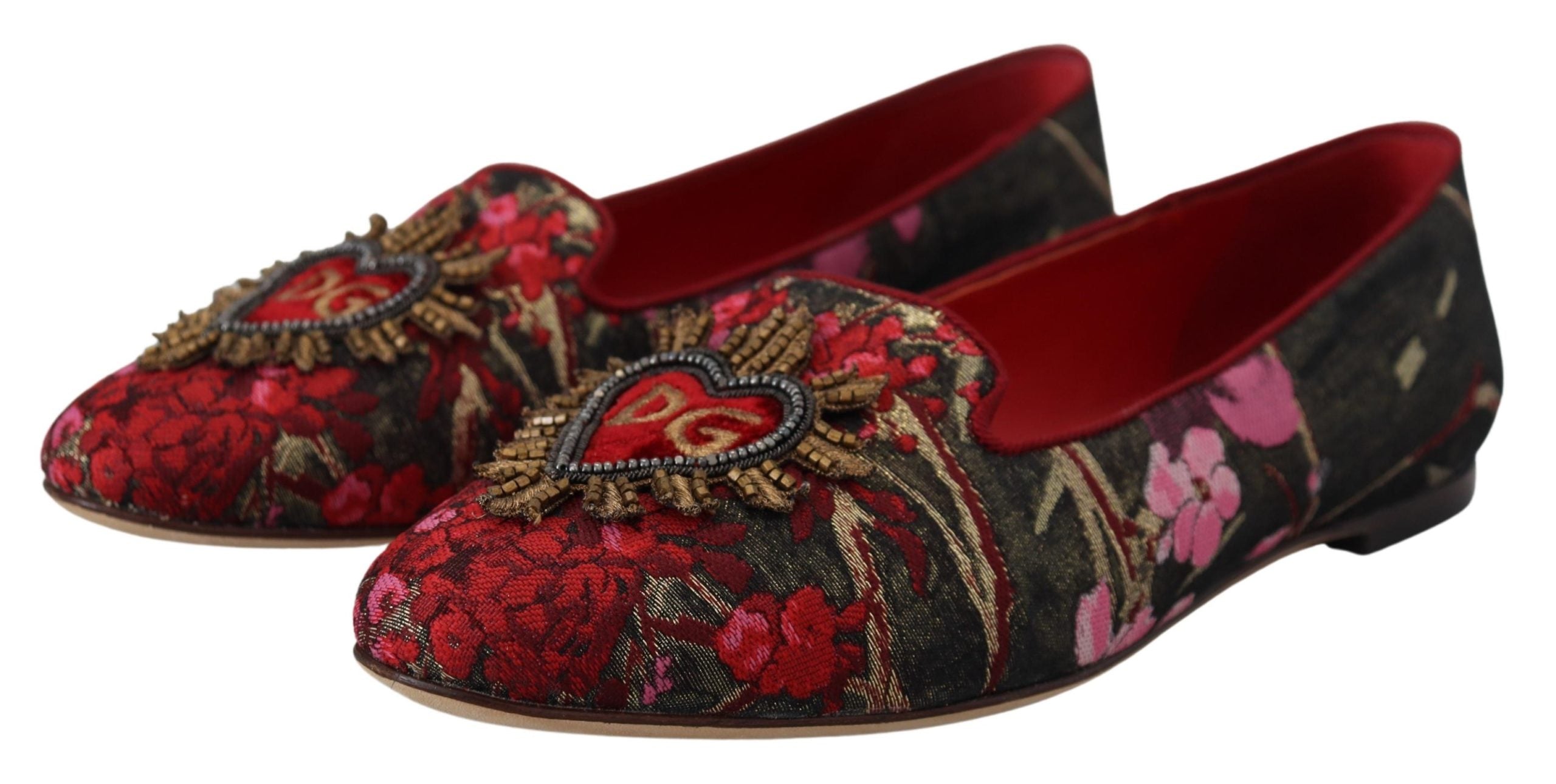 Dolce & Gabbana Многоцветни жакардови обувки Sacred Heart Patch Slip On Shoes