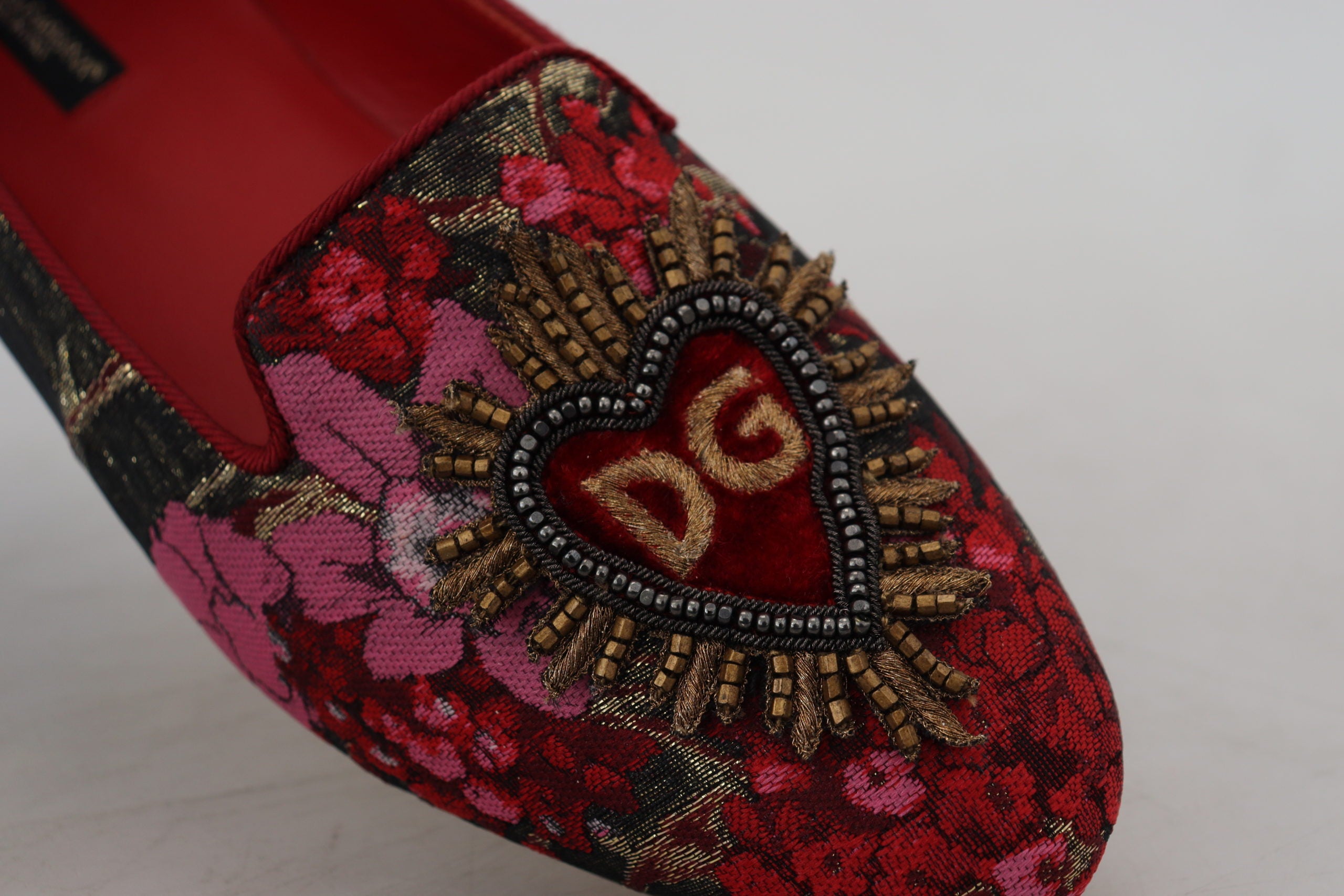 Dolce & Gabbana Многоцветни жакардови обувки Sacred Heart Patch Slip On Shoes