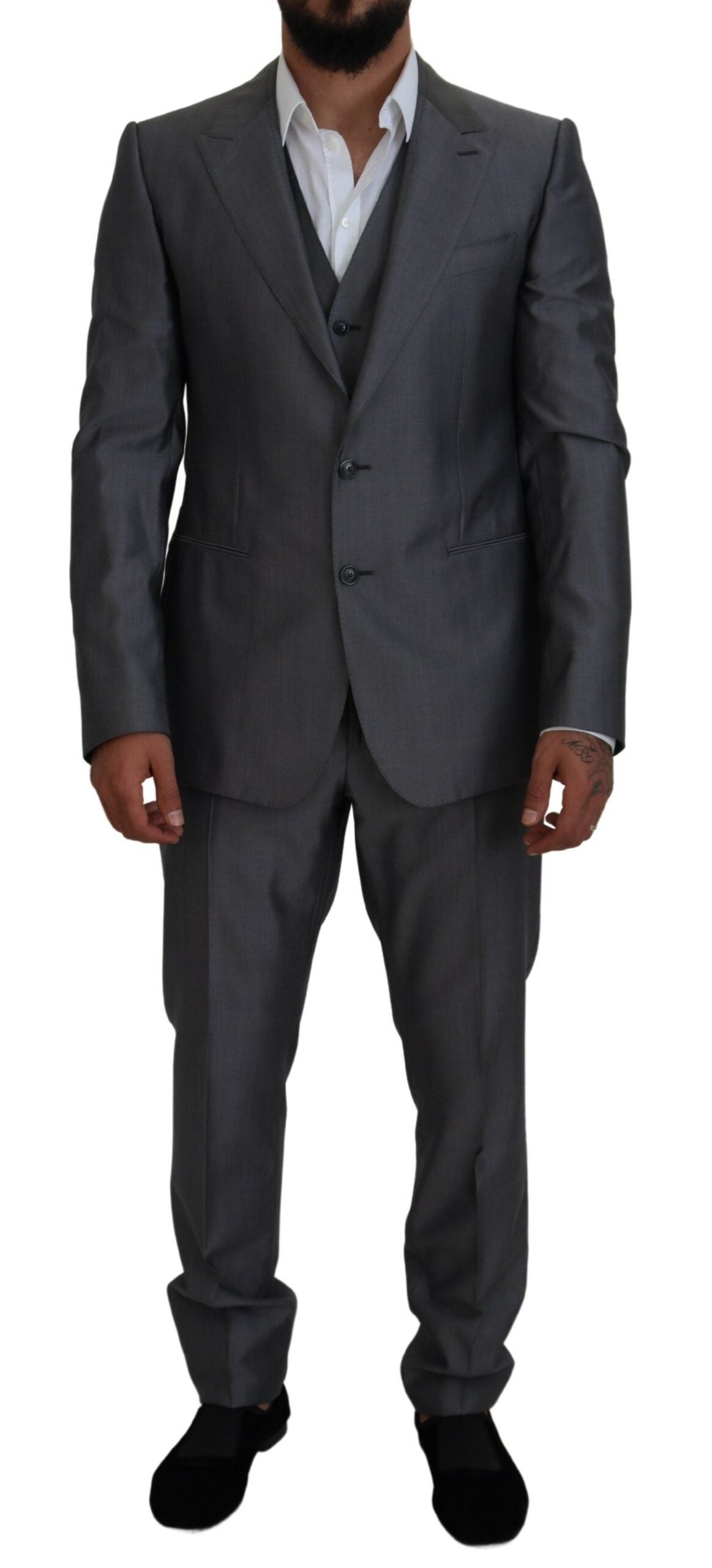 Dolce & Gabbana Сив костюм SICILIA от 3 части Slim Fit
