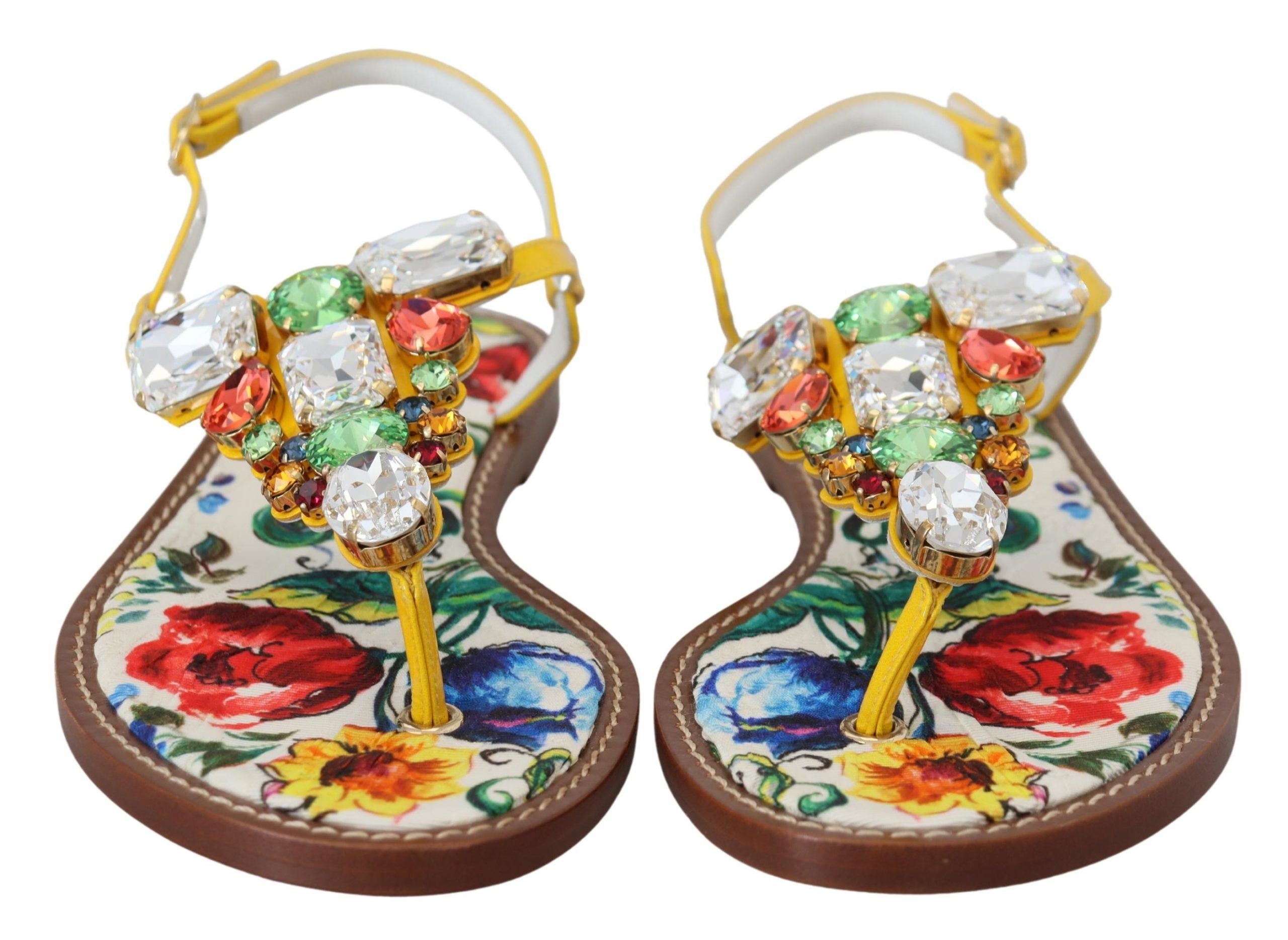 Dolce & Gabbana Многоцветни майоликови кристални сандали Обувки с джапанки