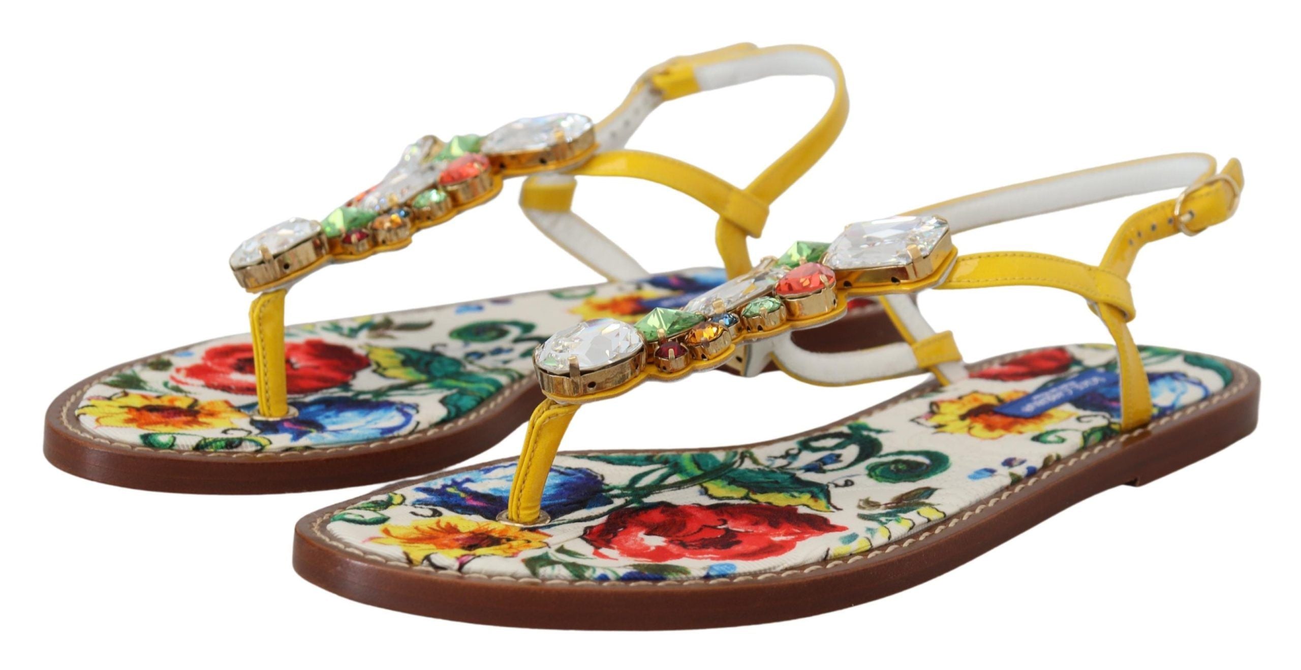 Dolce & Gabbana Многоцветни майоликови кристални сандали Обувки с джапанки