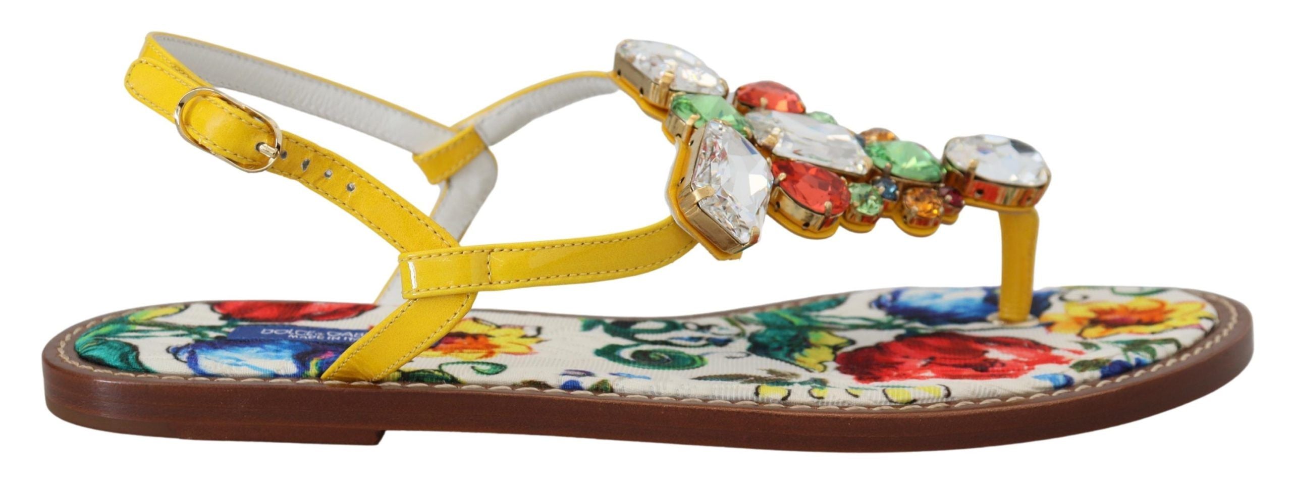 Dolce & Gabbana Многоцветни майоликови кристални сандали Обувки с джапанки