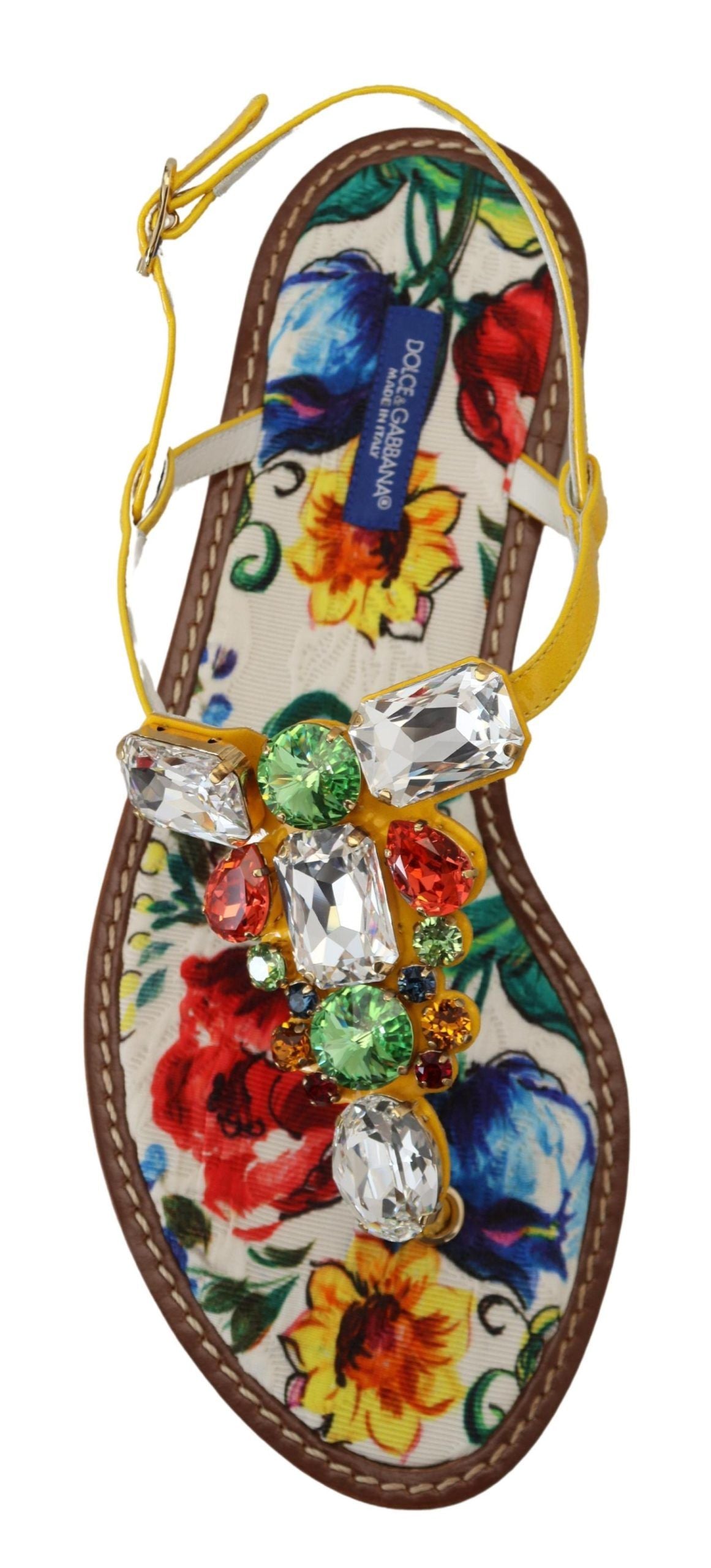 Dolce & Gabbana Многоцветни майоликови кристални сандали Обувки с джапанки