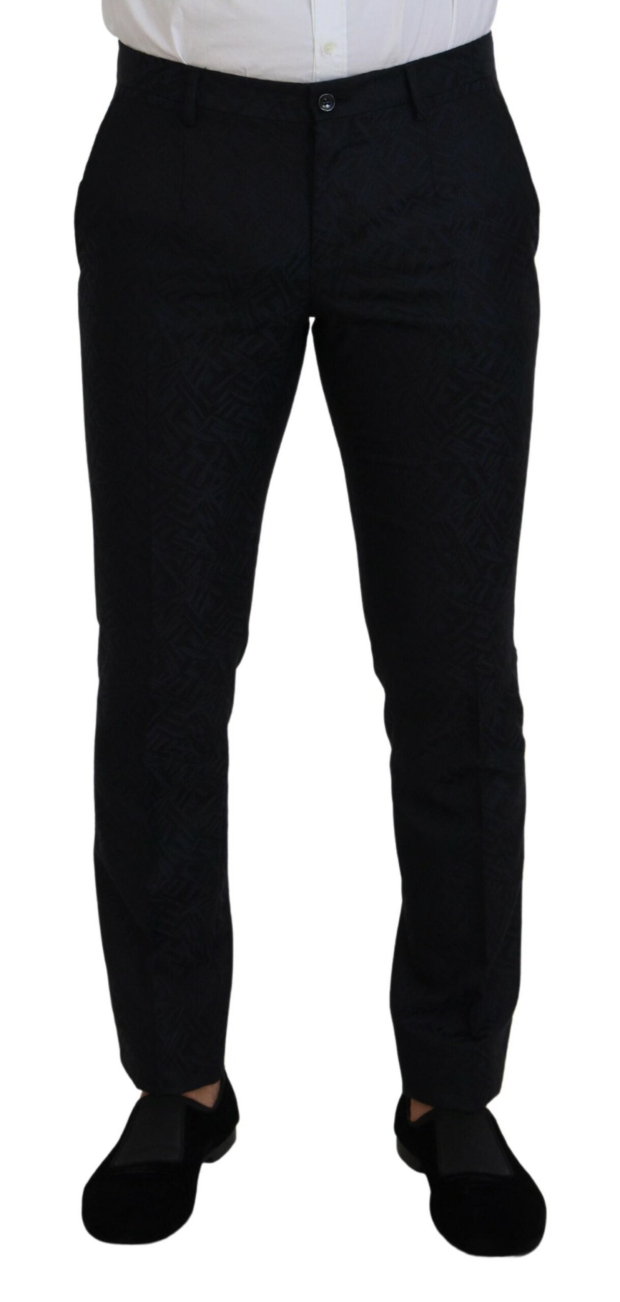 Dolce & Gabbana Син фентъзи копринен вълнен костюм MARTINI Slim Fit